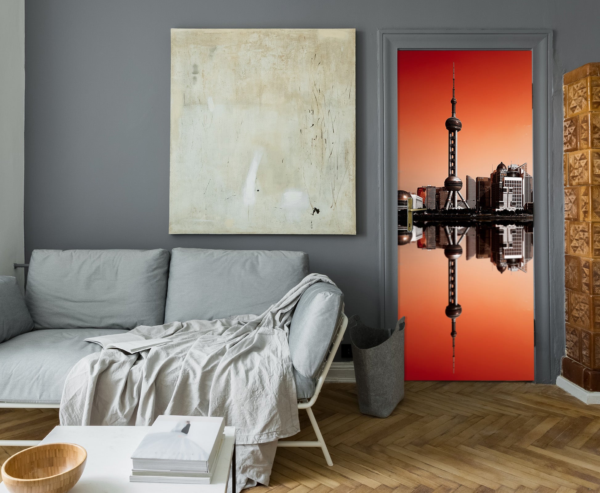 3D Building Oriental Pearl Tower 11475 Marco Carmassi Door Mural