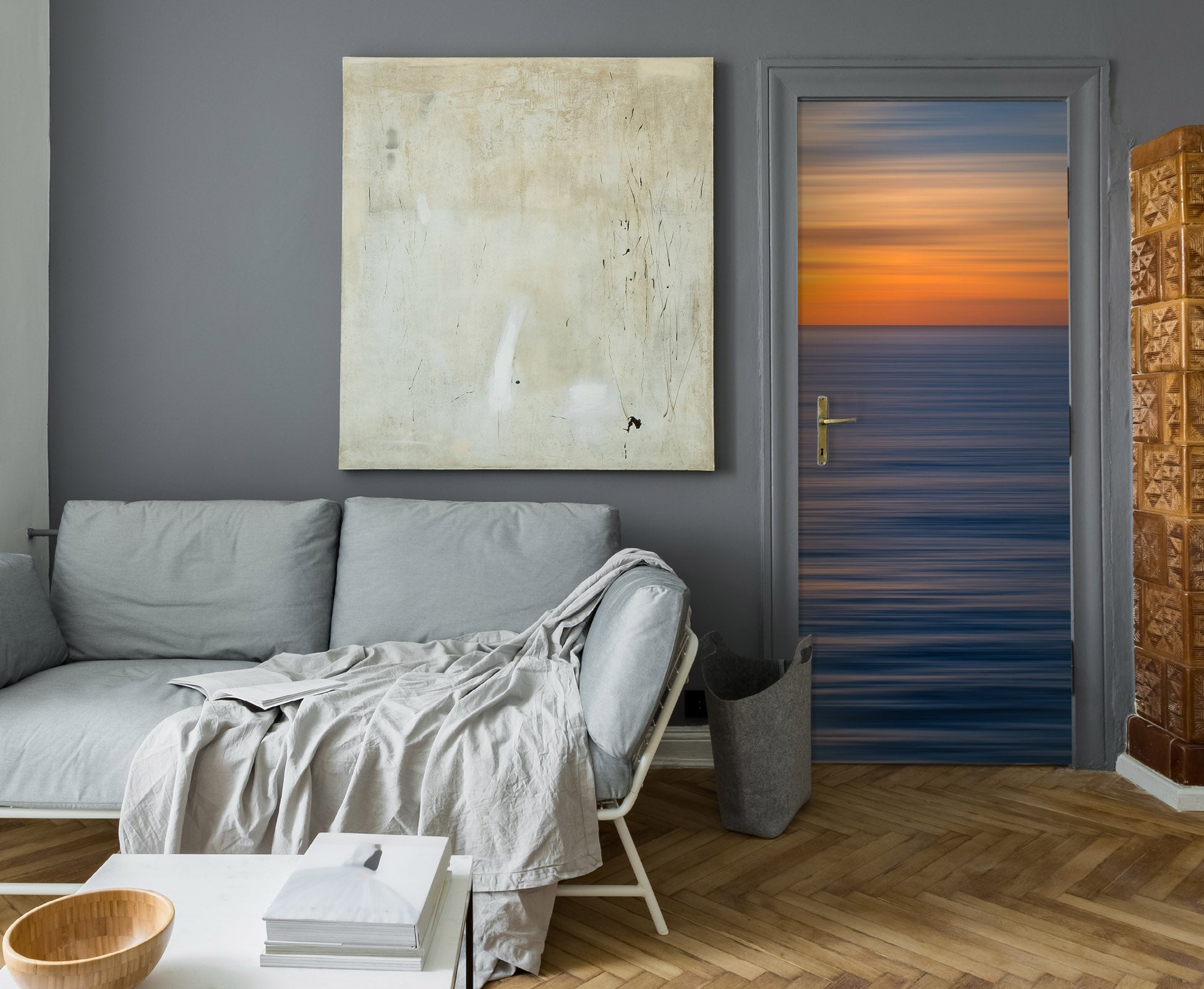 3D Sea Surface Sunset 119153 Marco Carmassi Door Mural