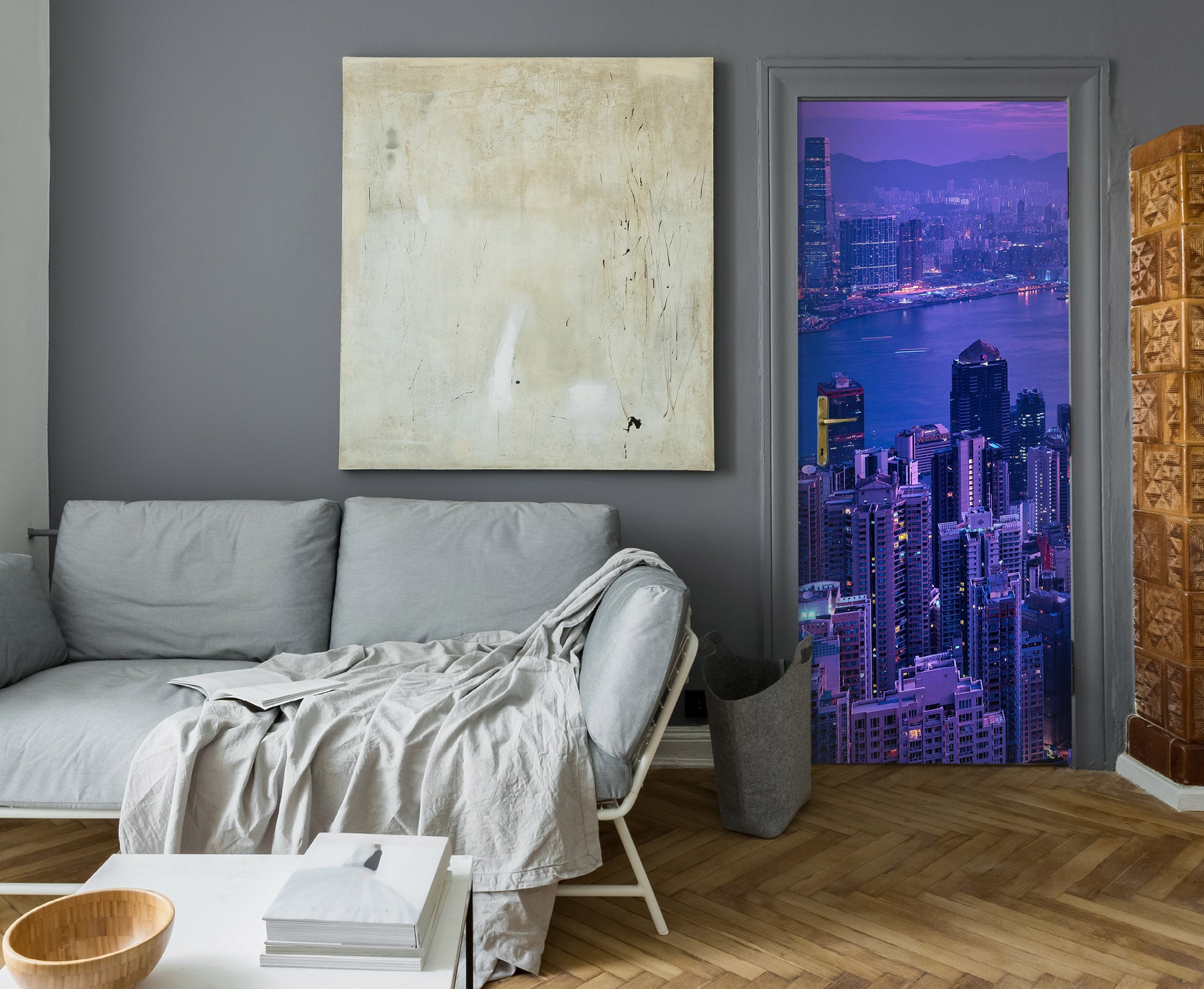 3D High-Rise Buildings Night 119133 Marco Carmassi Door Mural