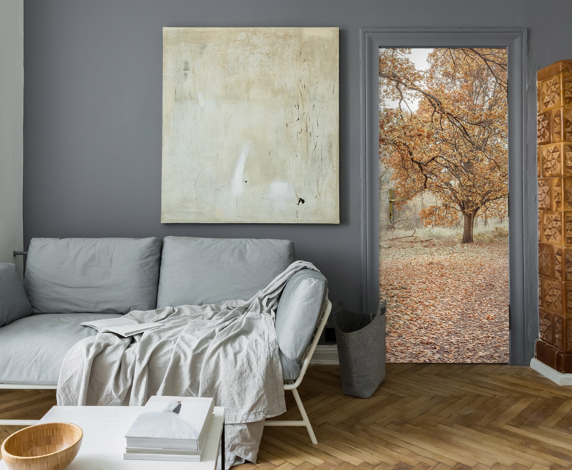 3D Leaves Trees Grass 10219 Assaf Frank Door Mural