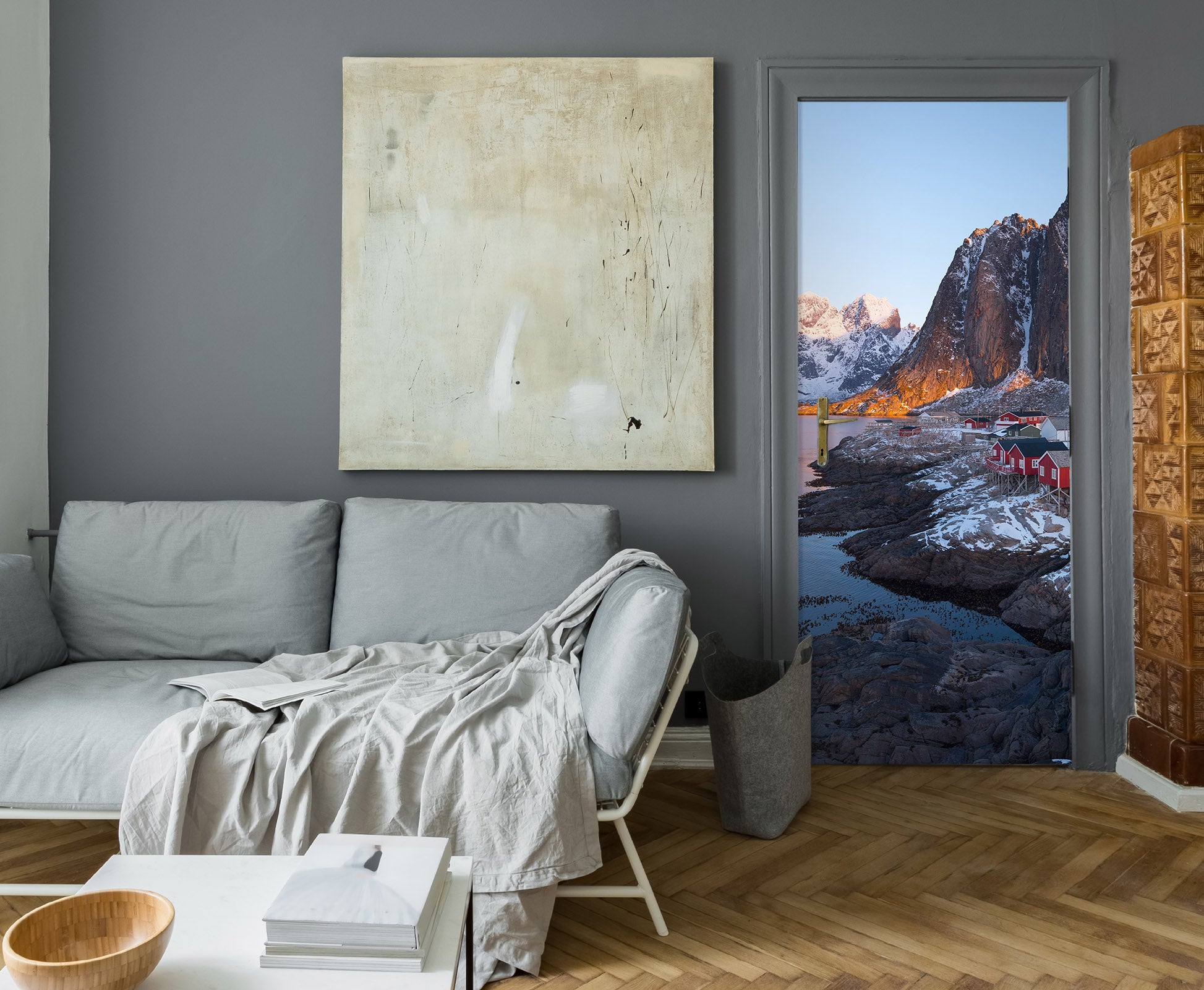 3D Snow Rock 119181 Marco Carmassi Door Mural