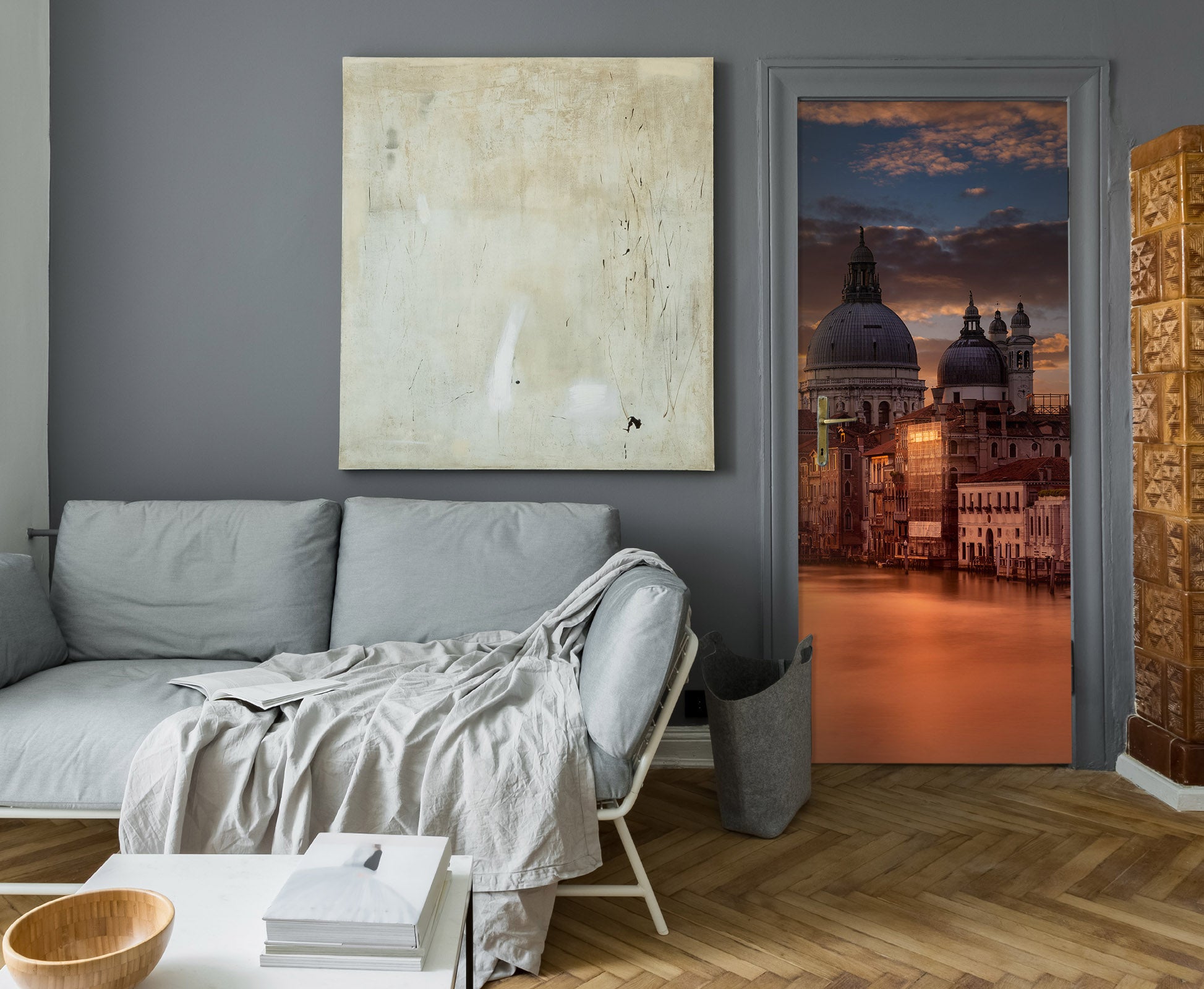 3D Sky Sunset Building 119169 Marco Carmassi Door Mural