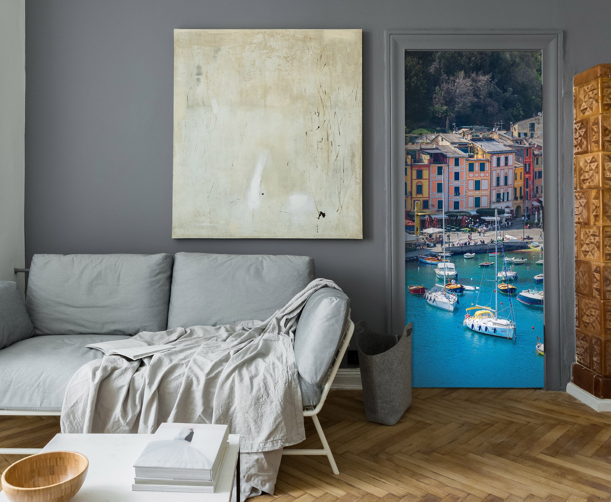 3D House Boat Sea 11976 Marco Carmassi Door Mural