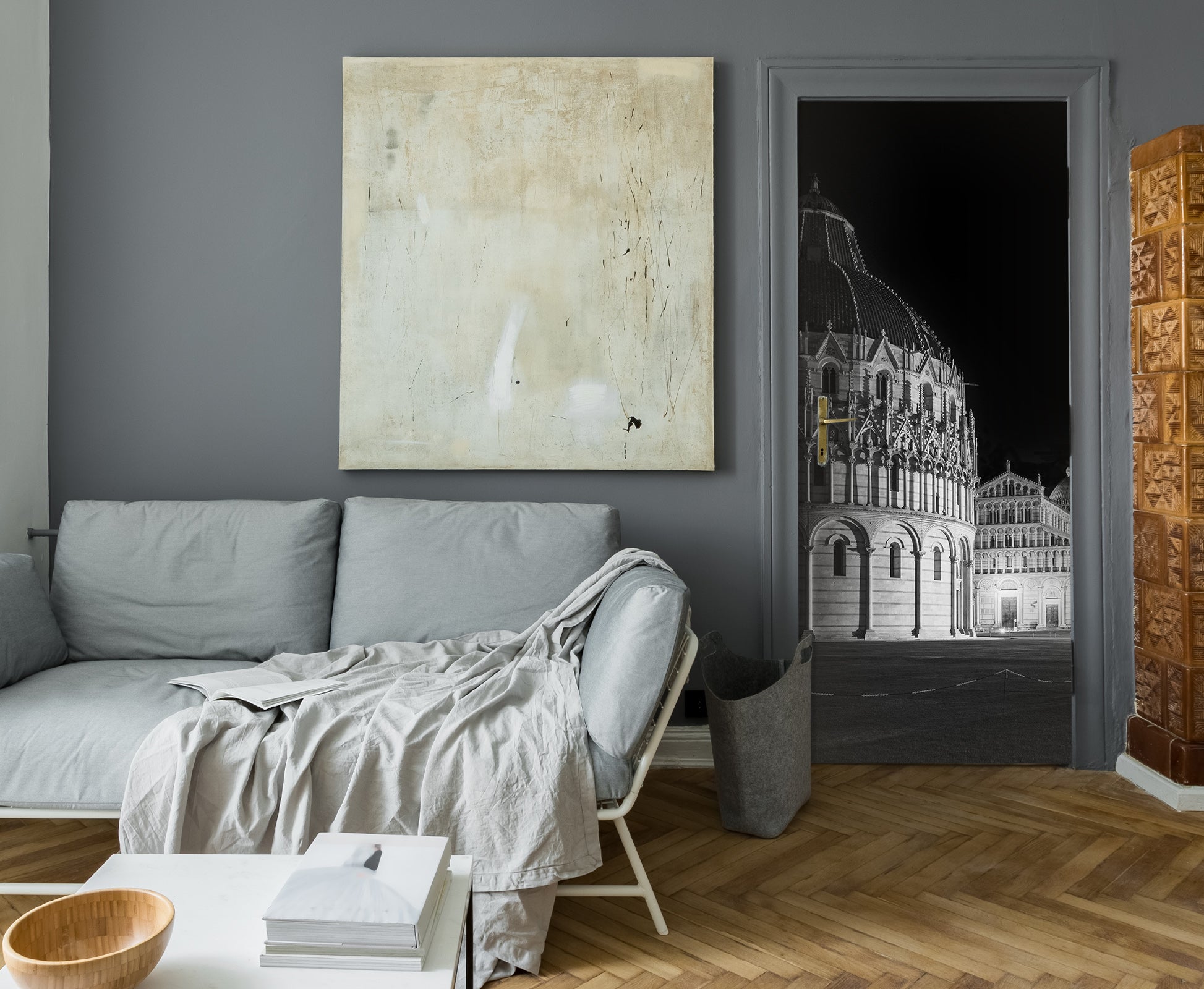 3D Grey Building 121226 Marco Carmassi Door Mural