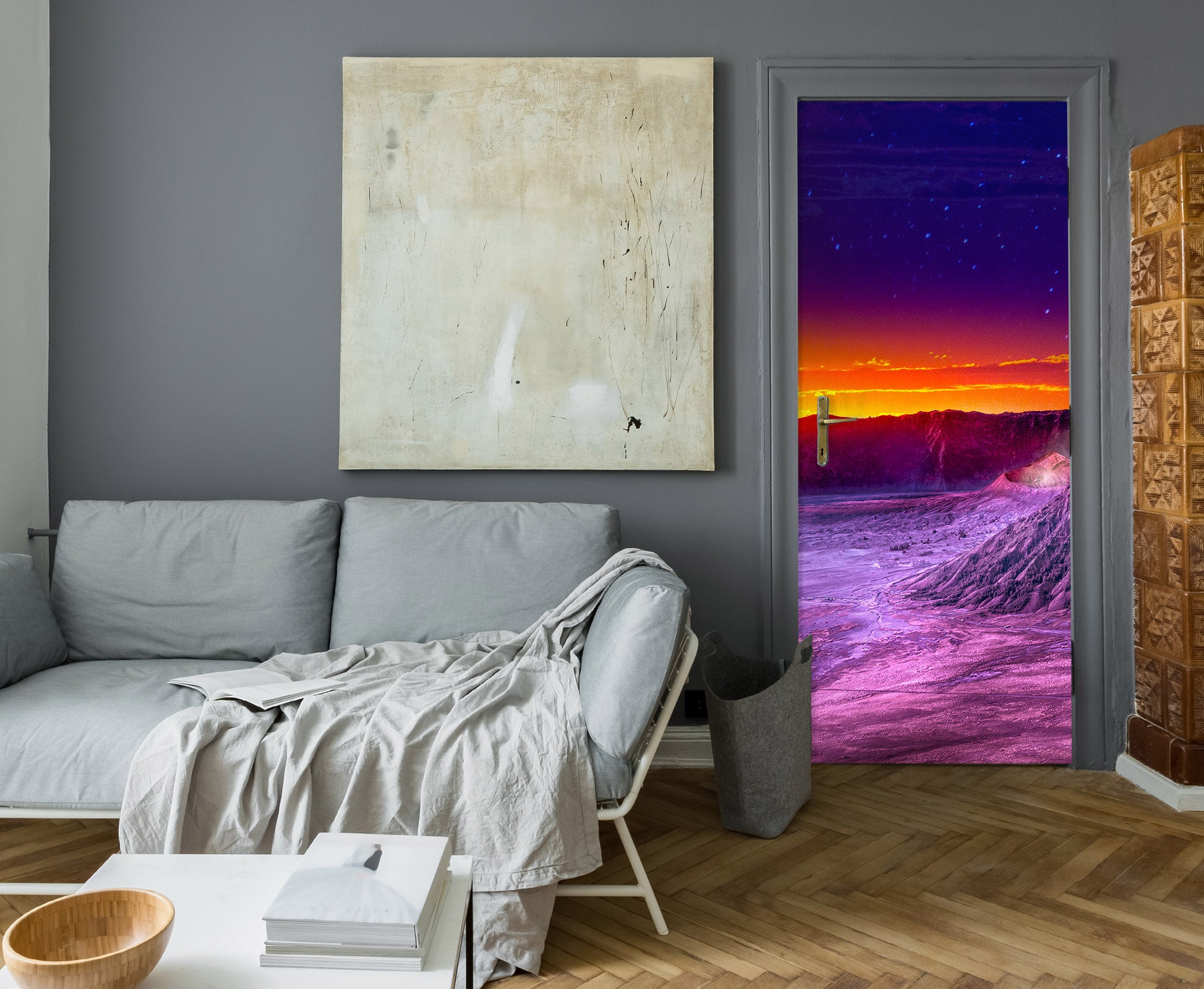 3D Sunset Starry Sky 12012 Marco Carmassi Door Mural