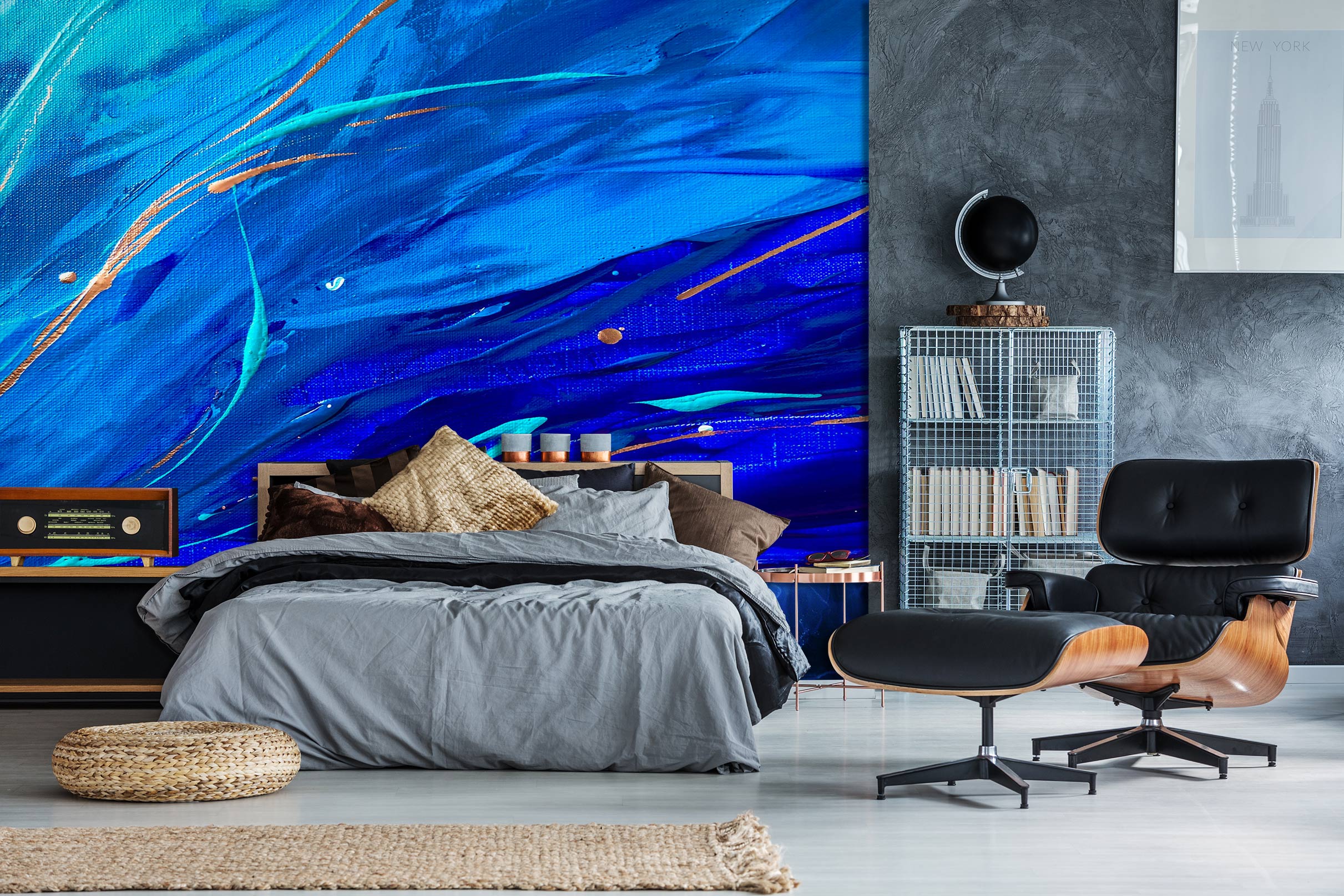 3D Navy Blue 111 Skromova Marina Wall Mural Wall Murals