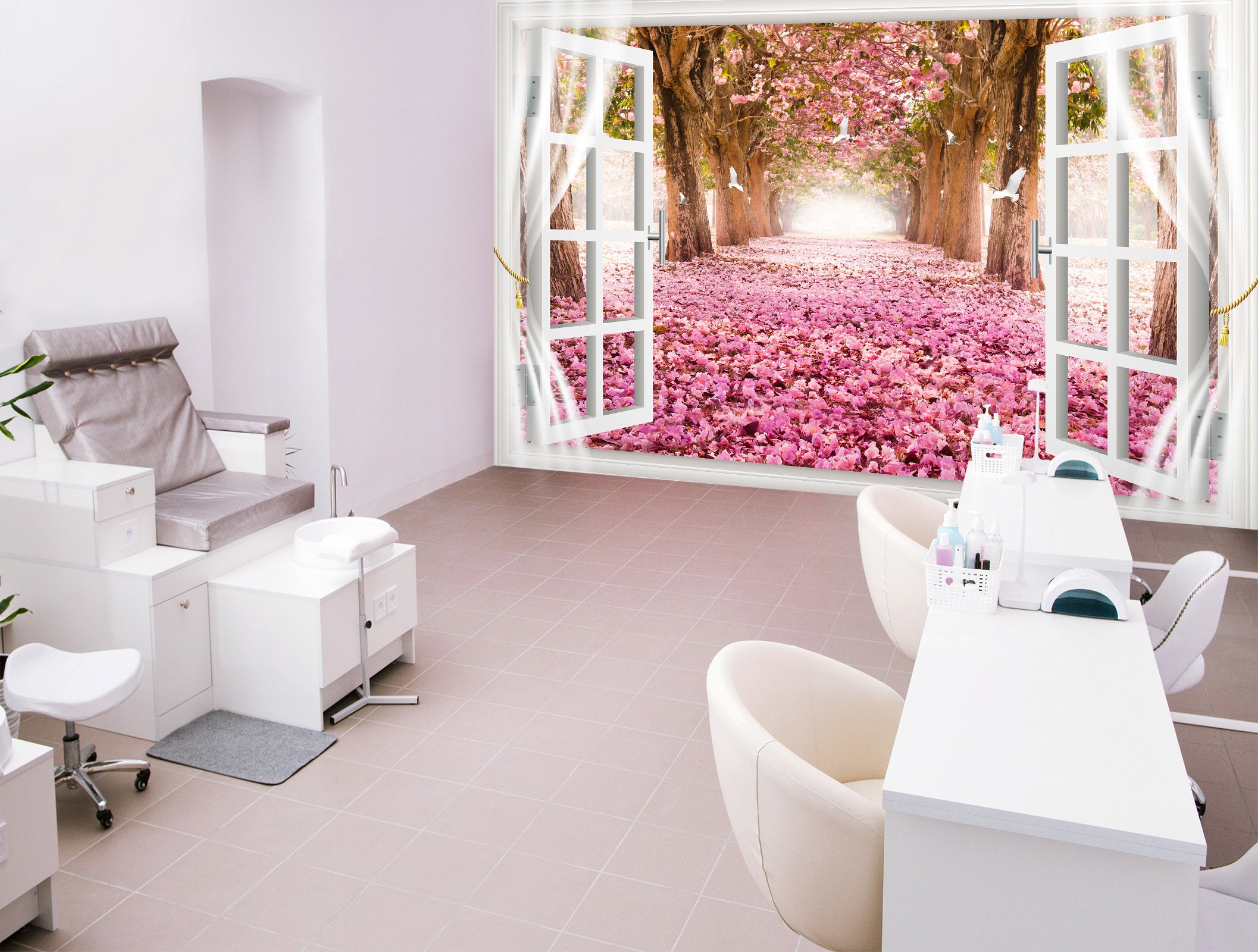 3D Pink Forest 402 Wall Murals