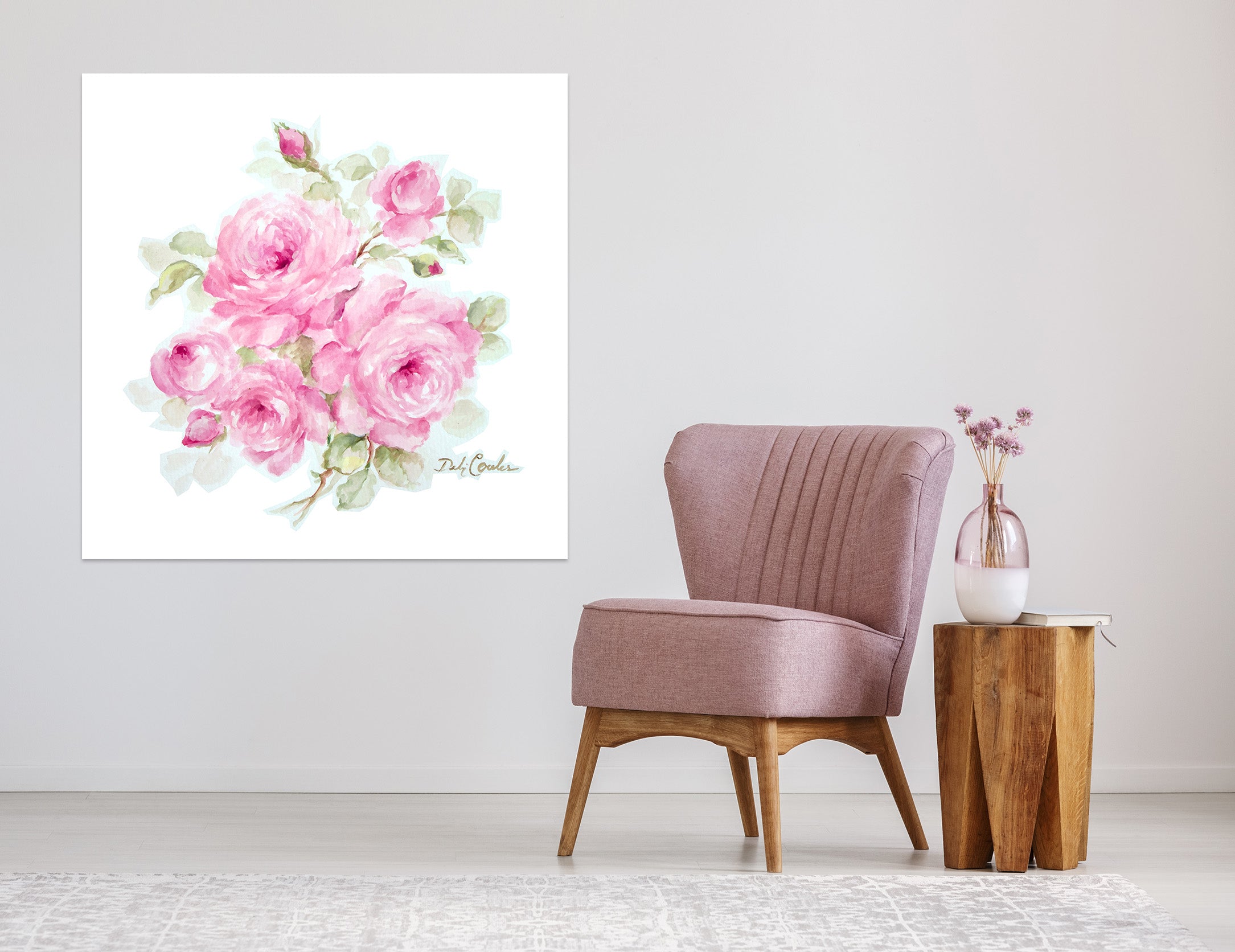 3D Pink Bouquet 082 Debi Coules Wall Sticker