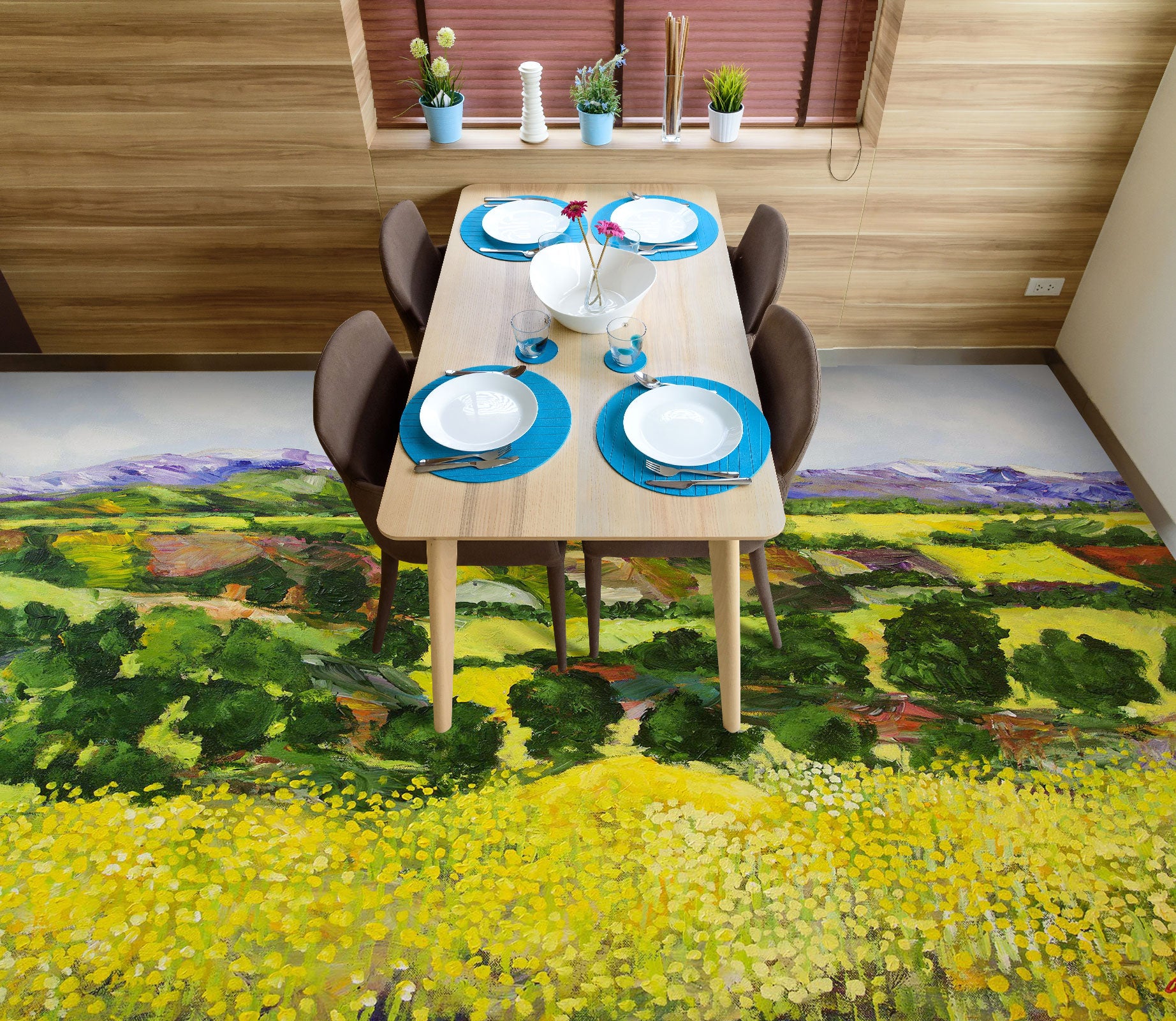 3D Yellow Grass Forest 9638 Allan P. Friedlander Floor Mural  Wallpaper Murals Self-Adhesive Removable Print Epoxy