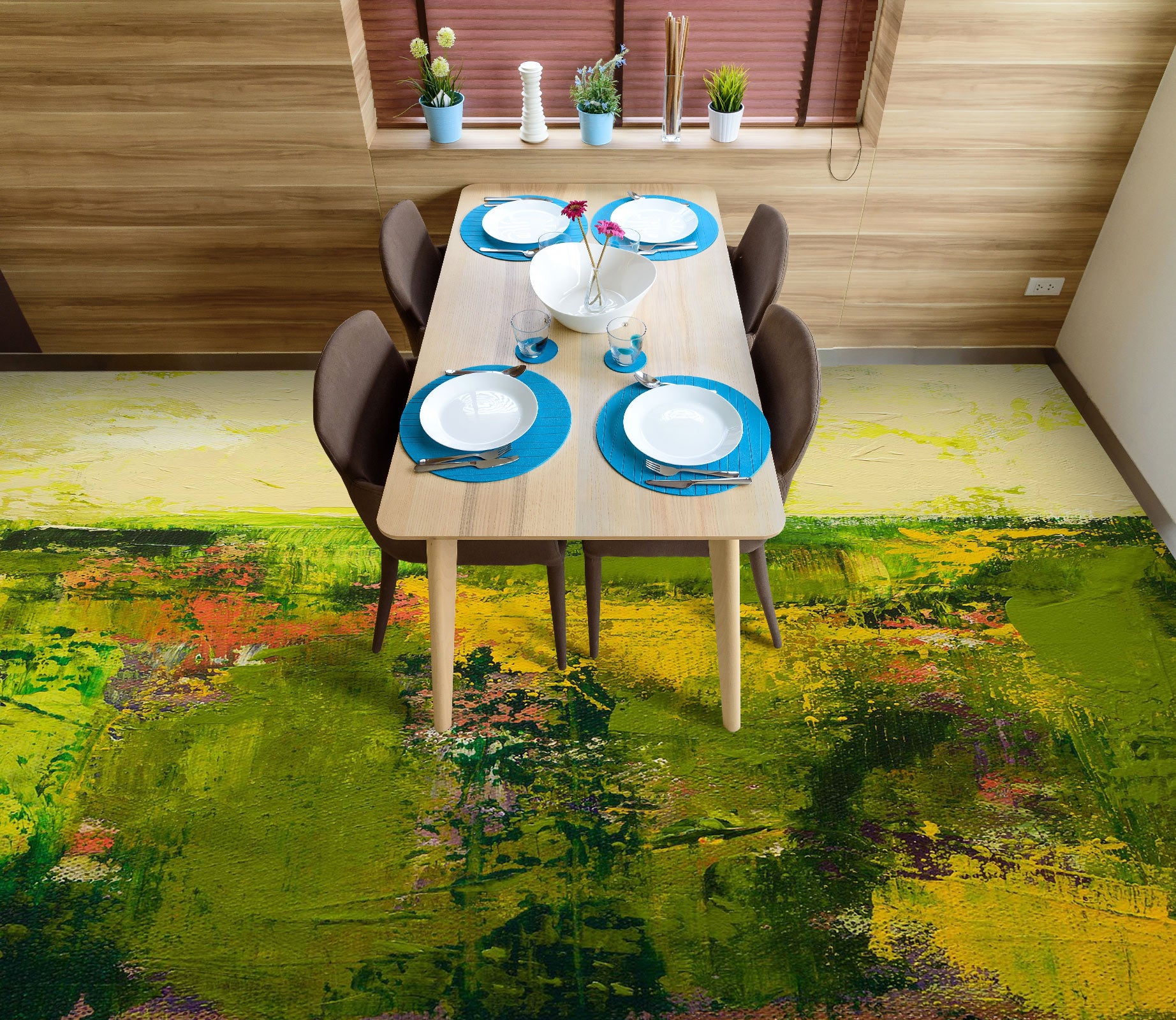 3D Green Texture Painting 9649 Allan P. Friedlander Floor Mural  Wallpaper Murals Self-Adhesive Removable Print Epoxy