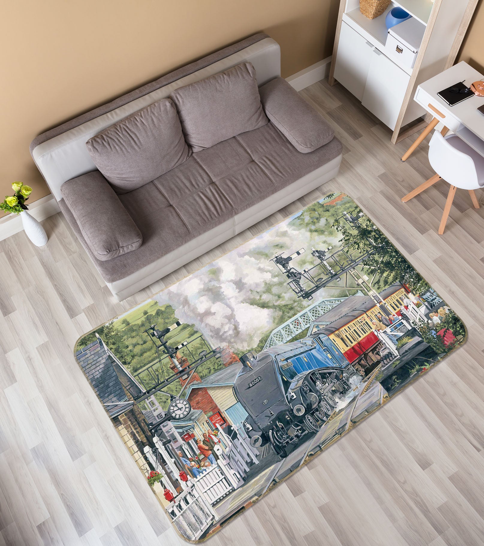 3D Train 1100 Trevor Mitchell Rug Non Slip Rug Mat