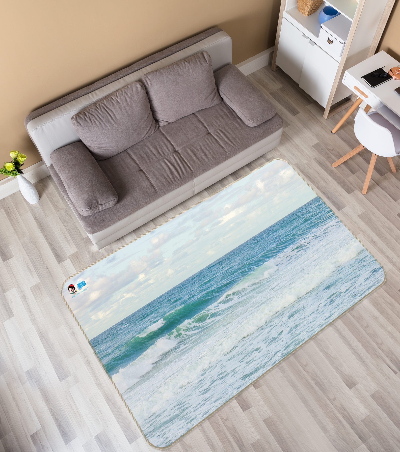 3D Blue Ocean 6827 Assaf Frank Rug Non Slip Rug Mat