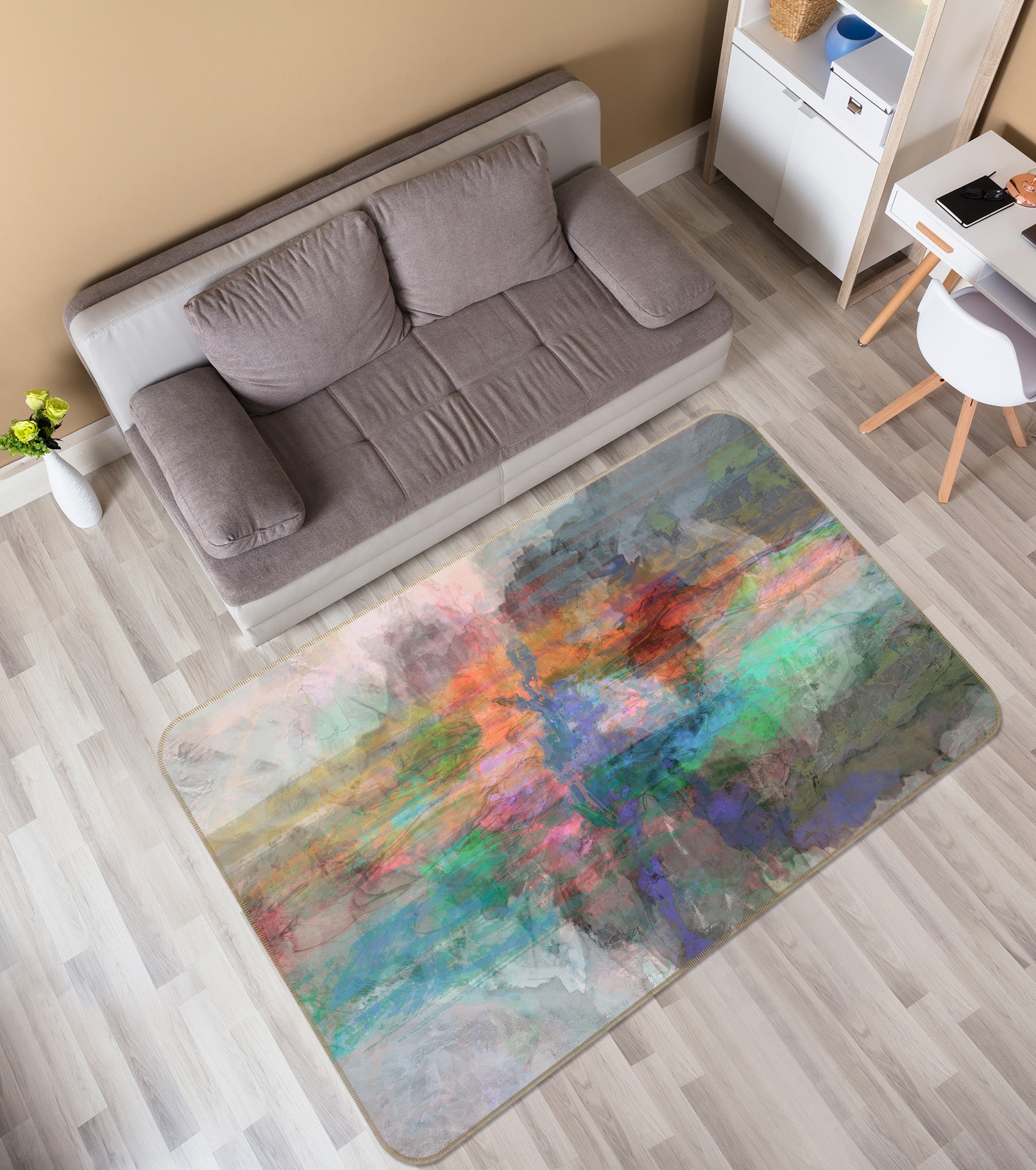 3D Color Graffiti 1035 Michael Tienhaara Rug Non Slip Rug Mat