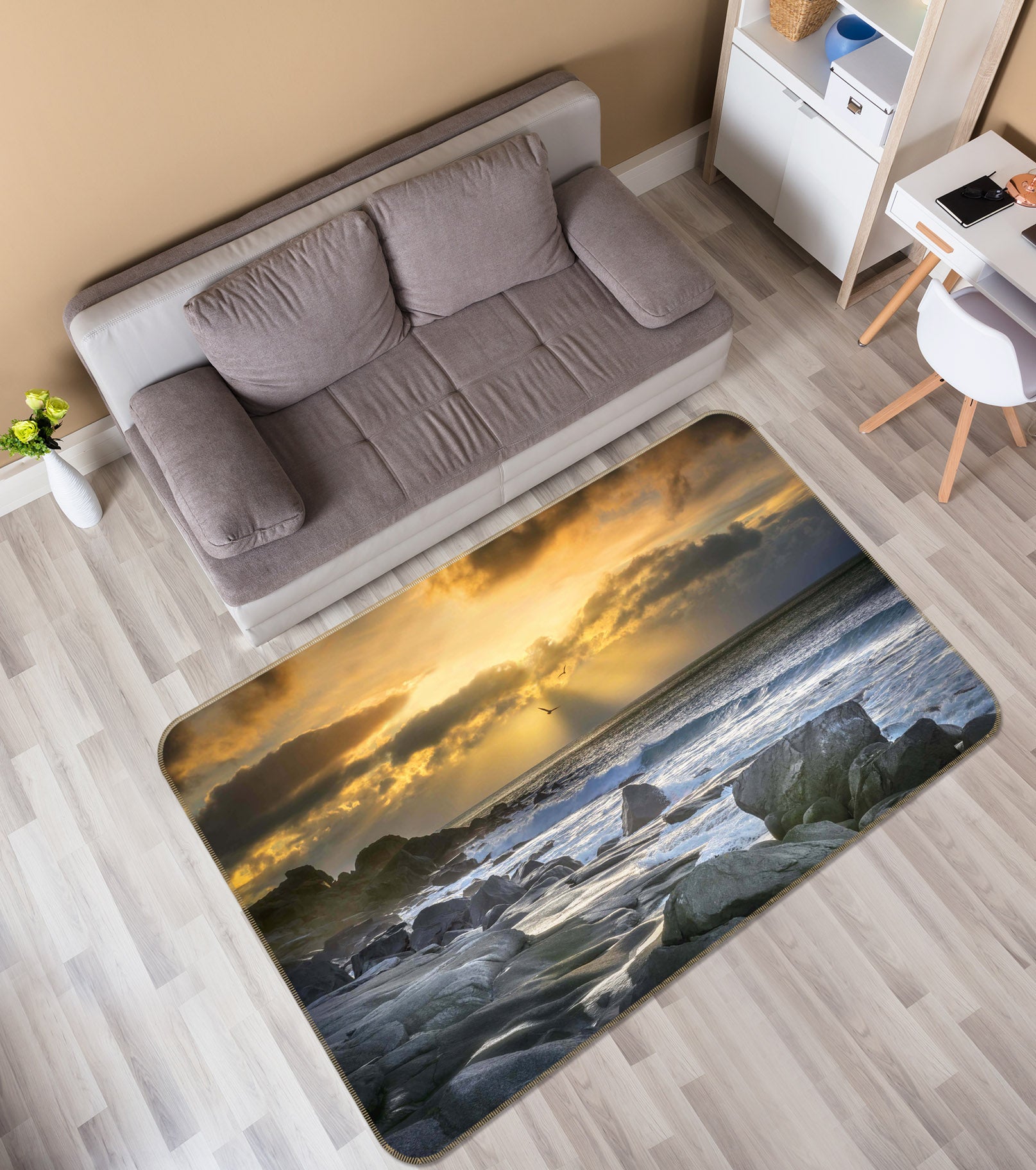 3D Sun Glacier 1130 Marco Carmassi Rug Non Slip Rug Mat