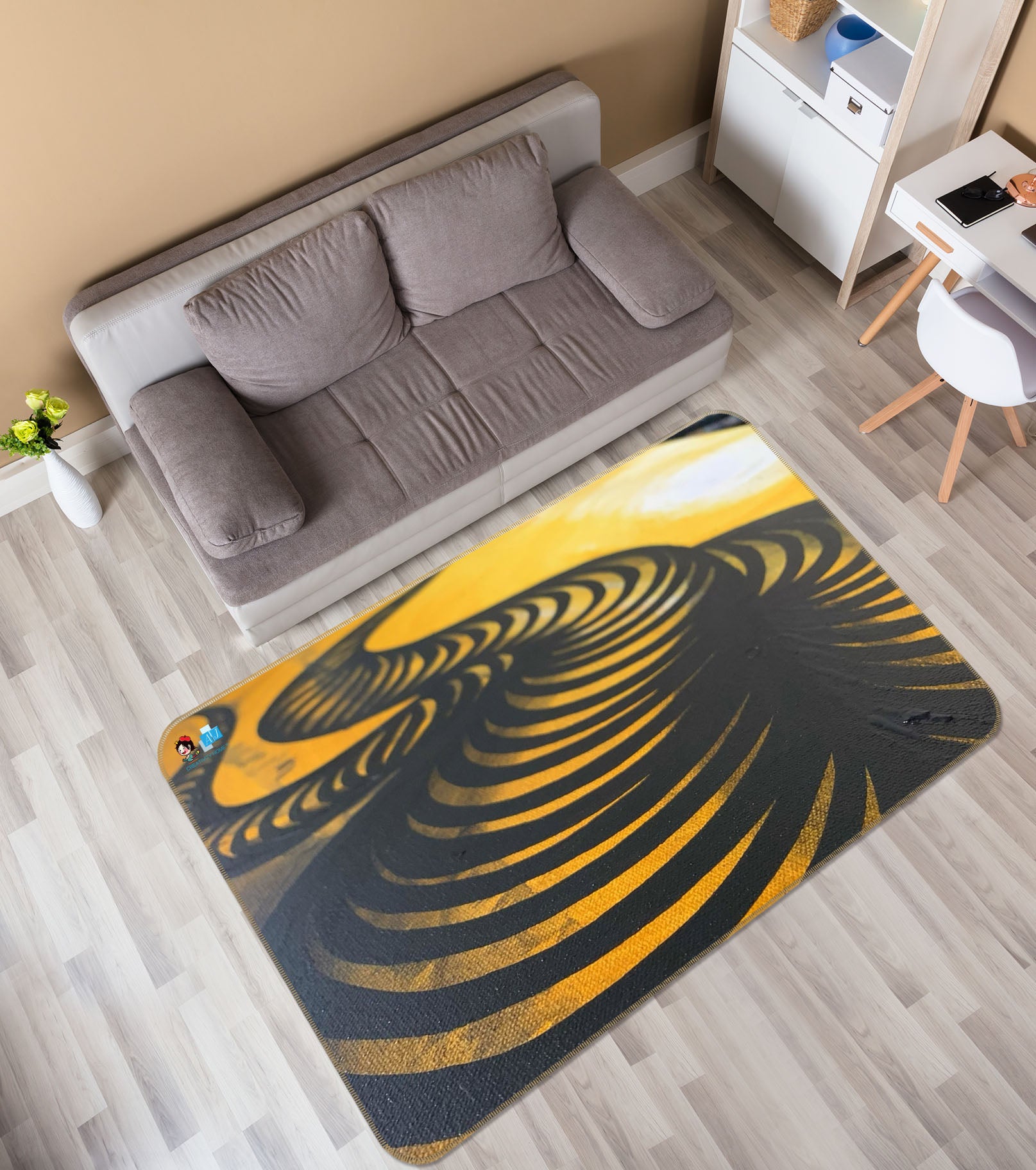 3D Sunset Tornado 8201 Jacqueline Reynoso Rug Non Slip Rug Mat