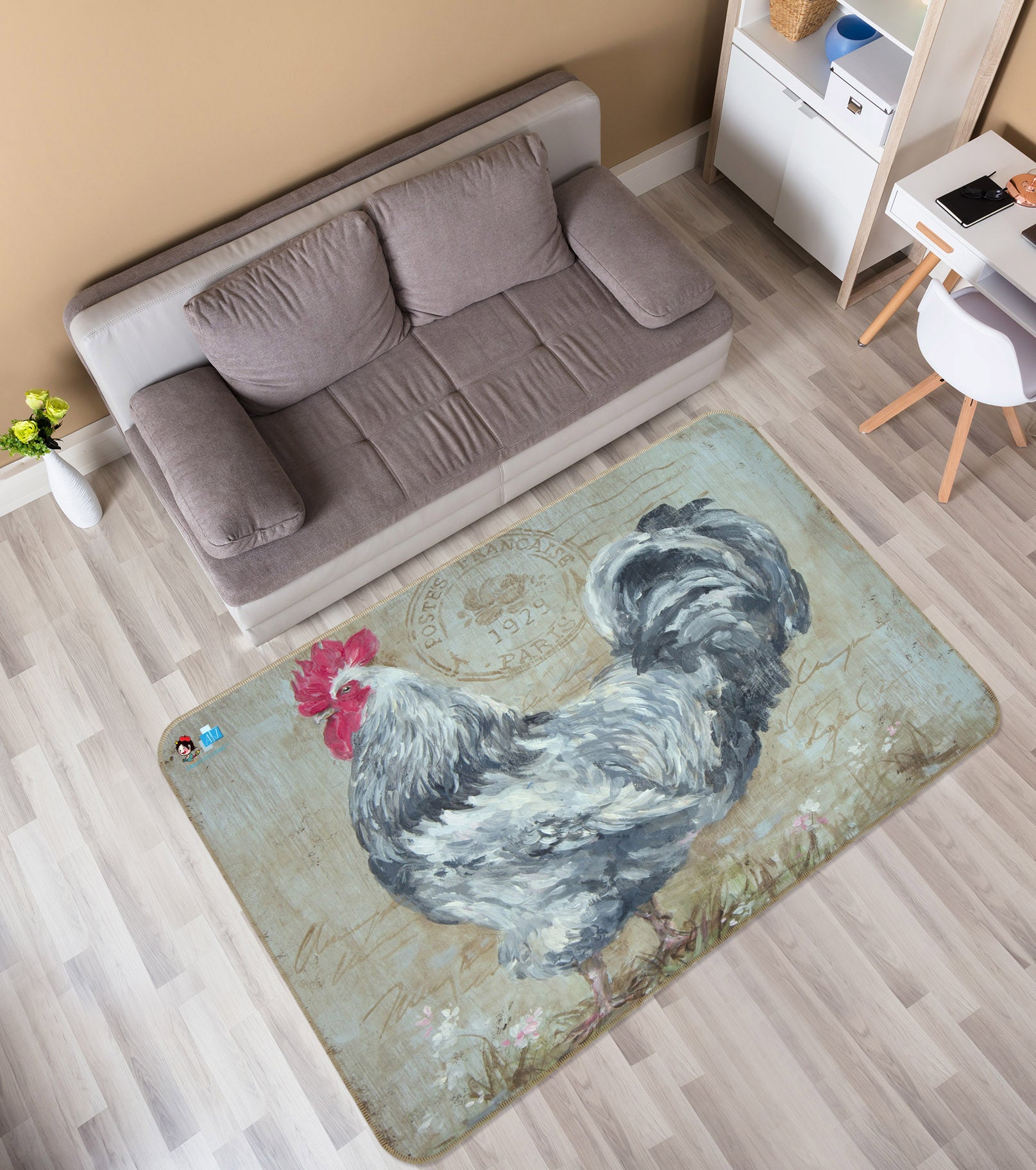 3D Chick 0155 Debi Coules Rug Non Slip Rug Mat