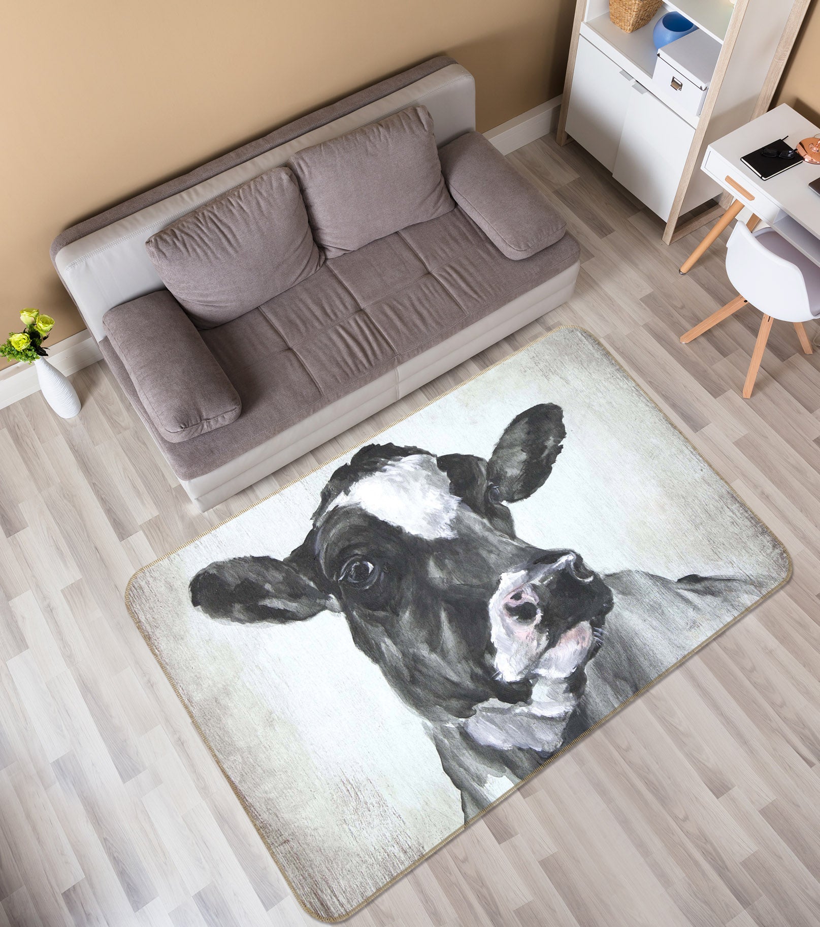 3D Cattle 1008 Debi Coules Rug Non Slip Rug Mat