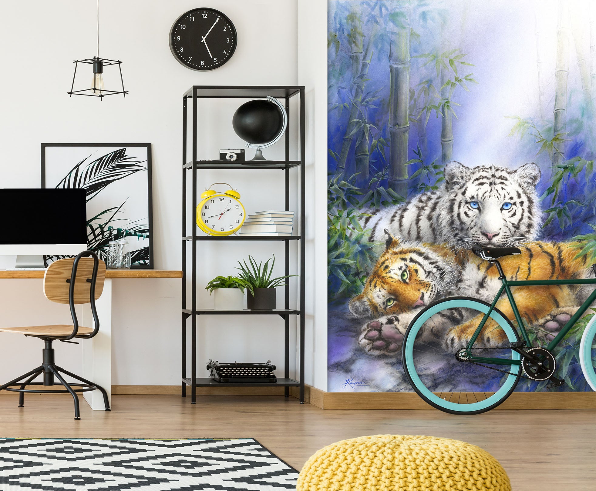 3D Bamboo Tiger 265 Kayomi Harai Wall Mural Wall Murals