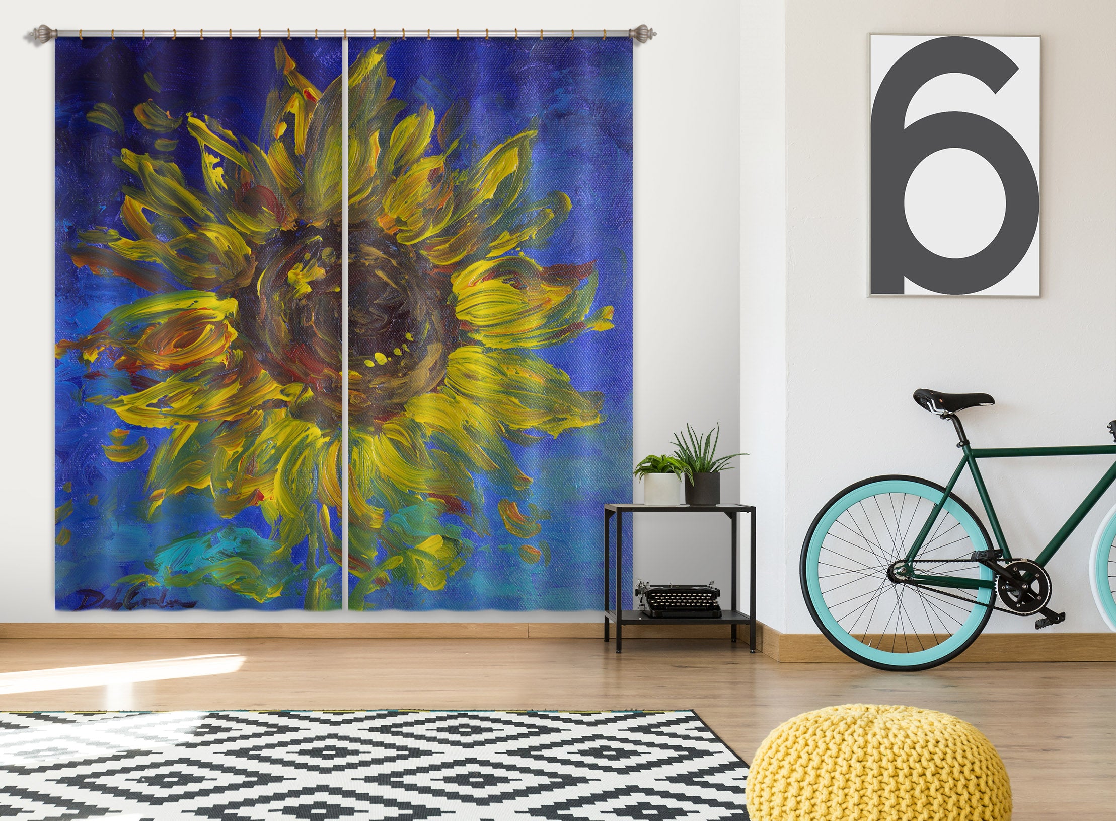 3D Sunflower 2195 Debi Coules Curtain Curtains Drapes