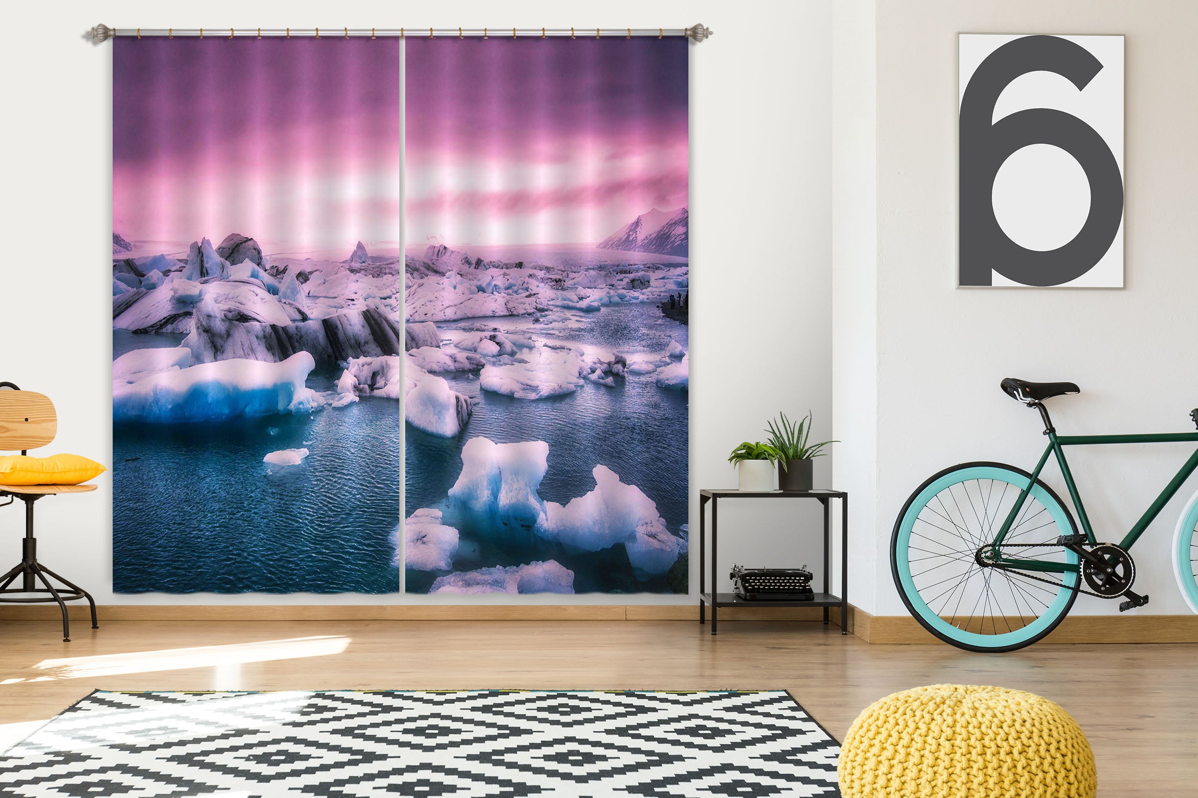 3D Melting Snow 127 Marco Carmassi Curtain Curtains Drapes