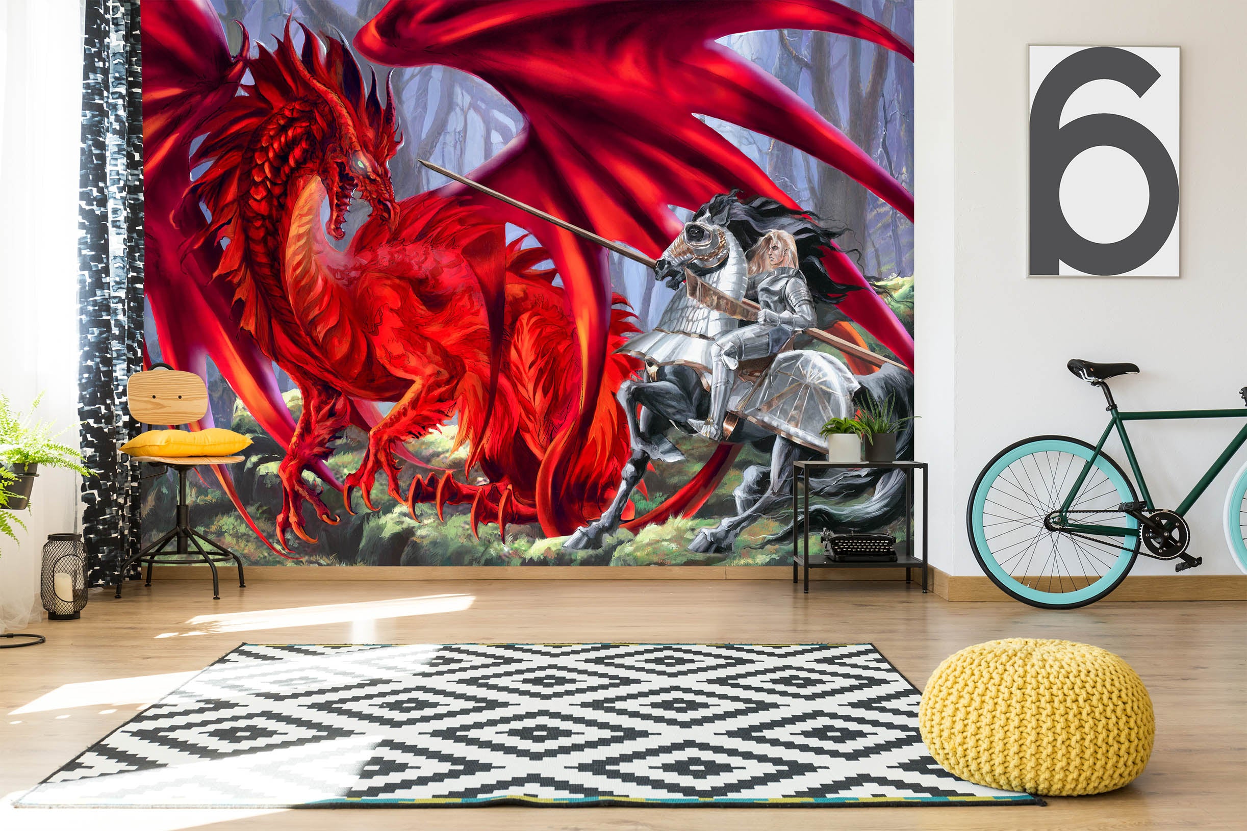 3D Red Dragon 8102 Ruth Thompson Wall Mural Wall Murals