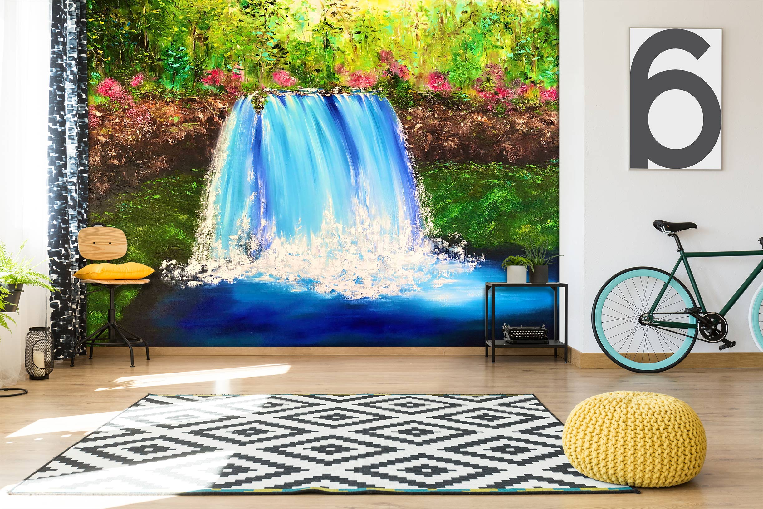 3D Blue Waterfall 149 Skromova Marina Wall Mural Wall Murals