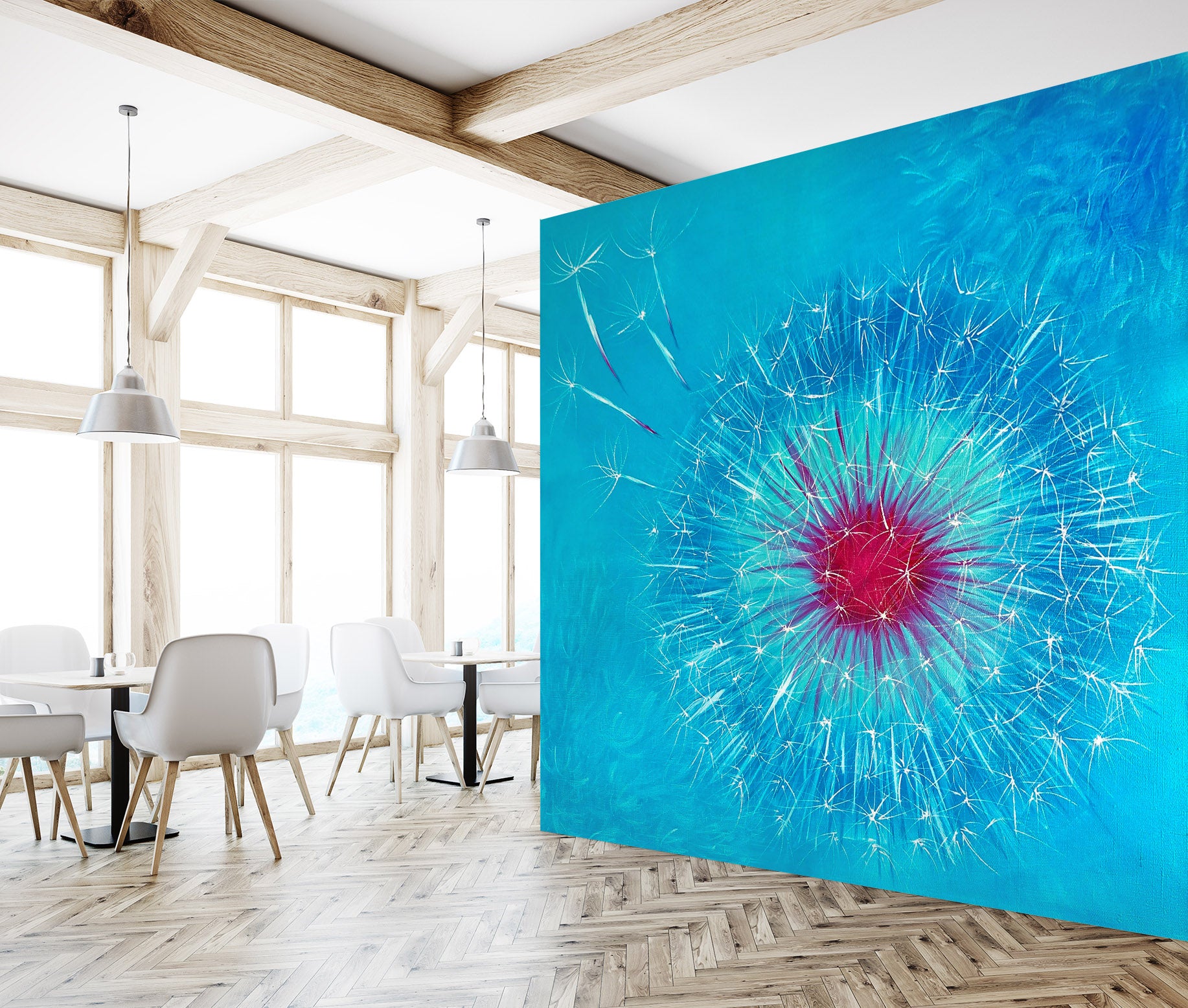 3D Blue Dandelion 135 Skromova Marina Wall Mural Wall Murals