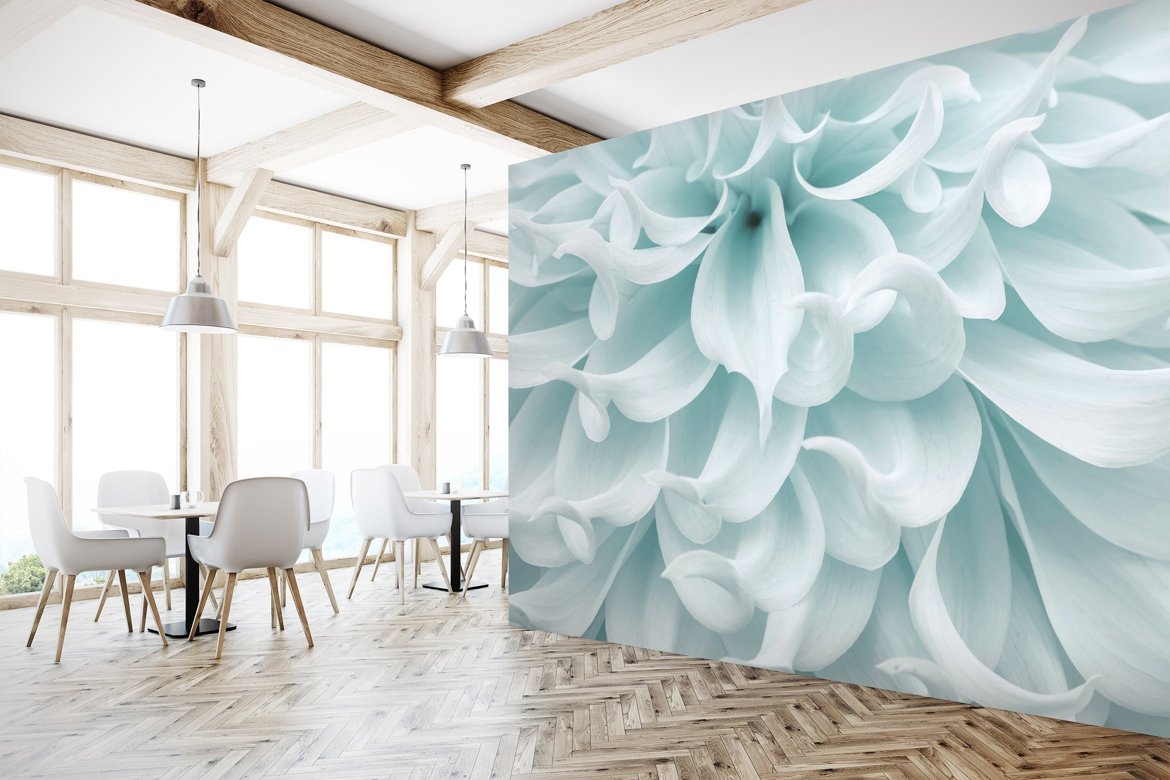 3D Light Blue Flower 6187 Assaf Frank Wall Mural Wall Murals