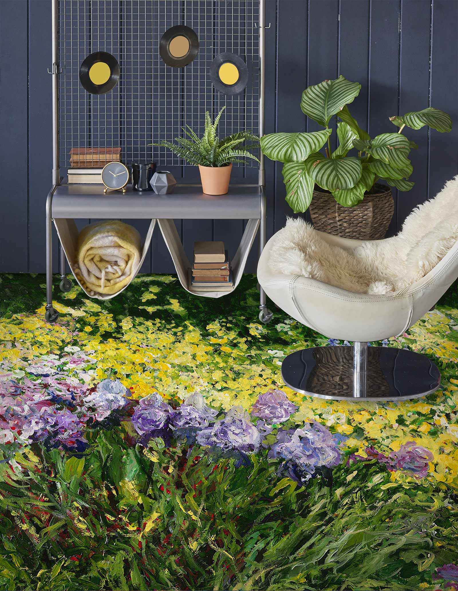 3D Meadow Purple Flowers 9518 Allan P. Friedlander Floor Mural  Wallpaper Murals Self-Adhesive Removable Print Epoxy