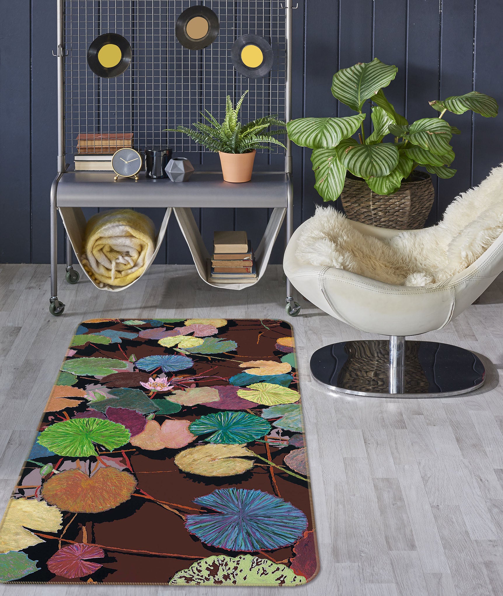 3D Lotus Leaf Withered 3039 Allan P. Friedlander Rug Non Slip Rug Mat