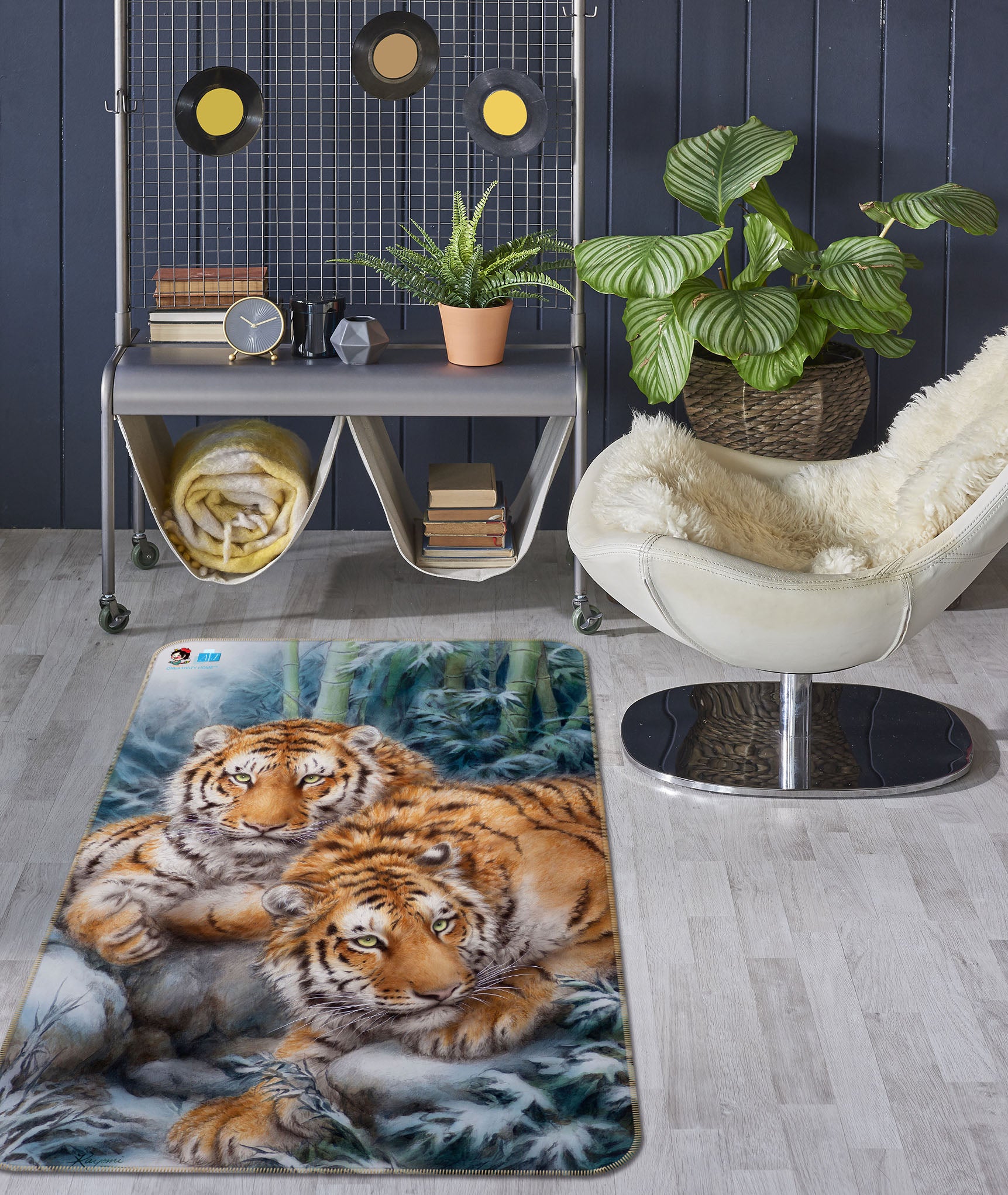 3D Forest Tiger 5706 Kayomi Harai Rug Non Slip Rug Mat