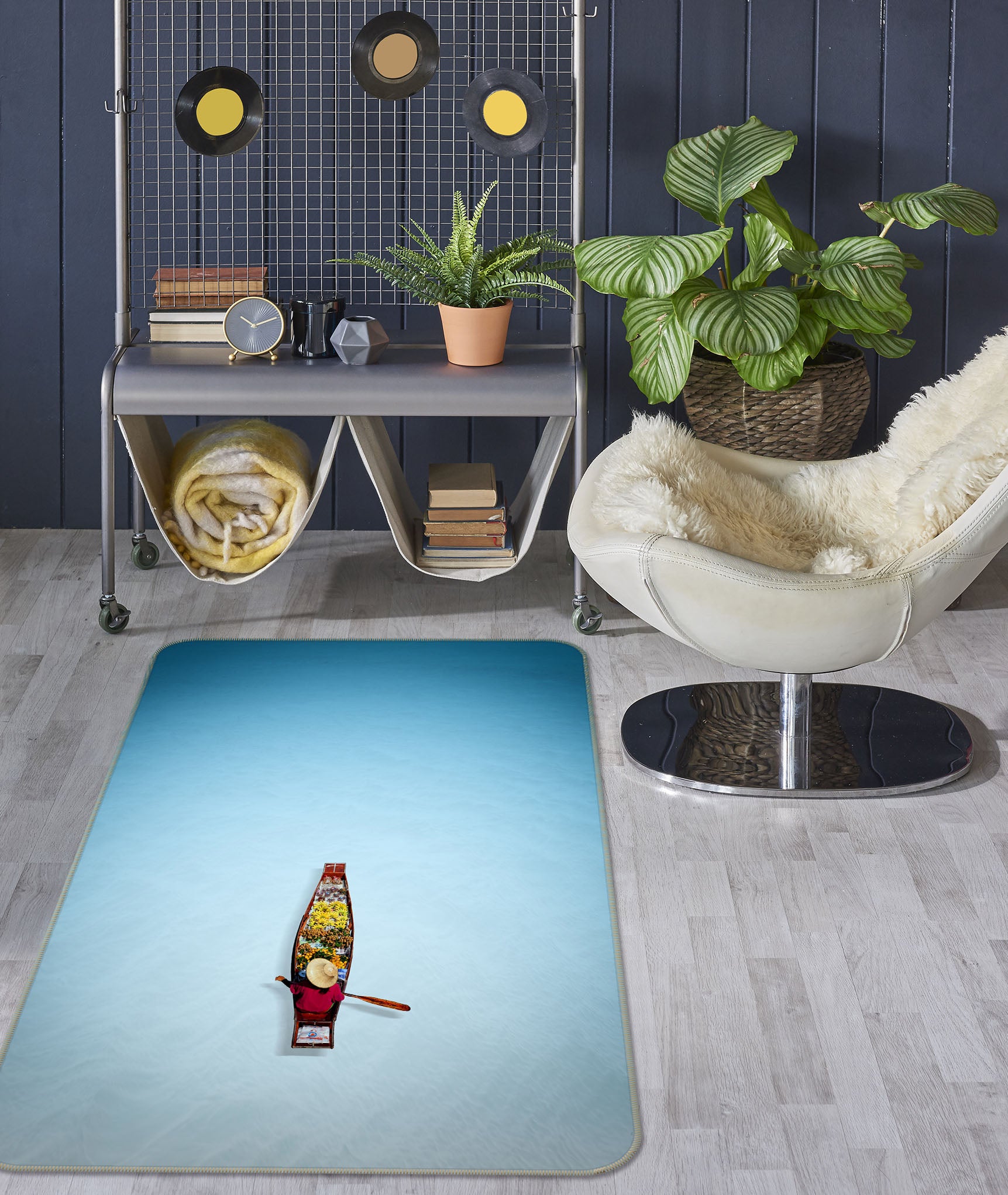 3D Cute Boat 1113 Marco Carmassi Rug Non Slip Rug Mat