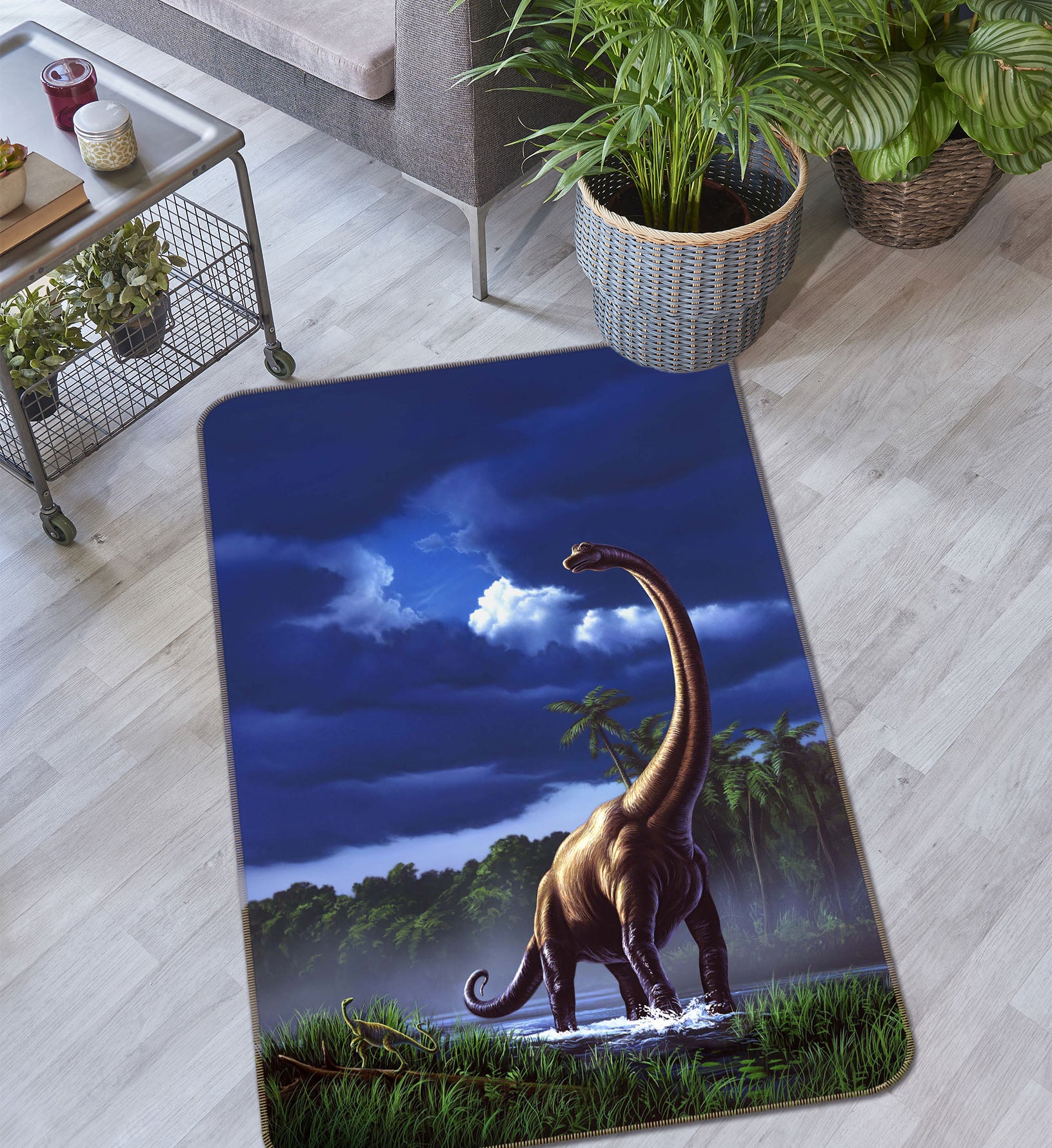 3D Thunderbolt Dinosaur 1067 Jerry LoFaro Rug Non Slip Rug Mat