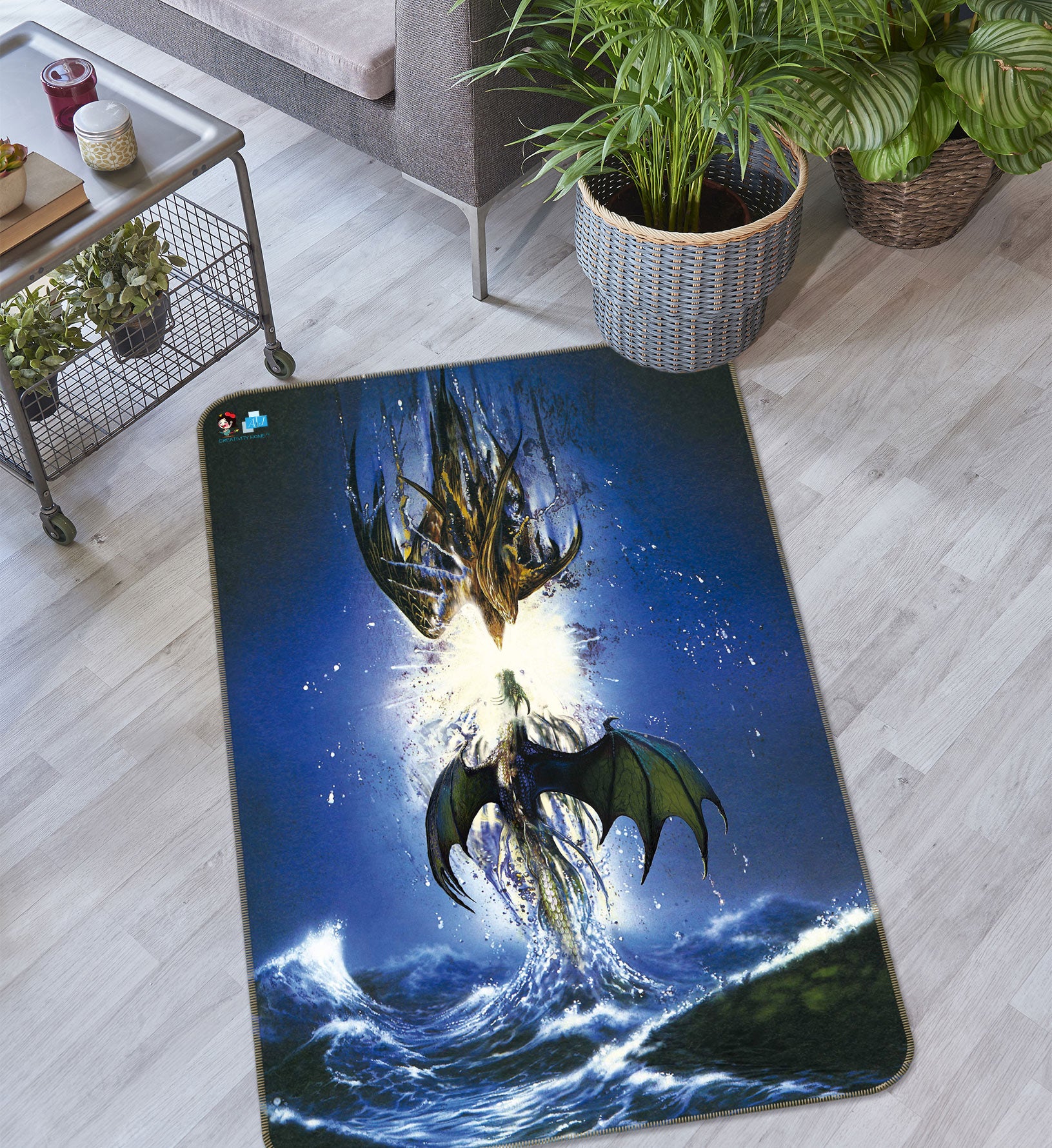 3D Dragon 5182 Ciruelo Rug Non Slip Rug Mat