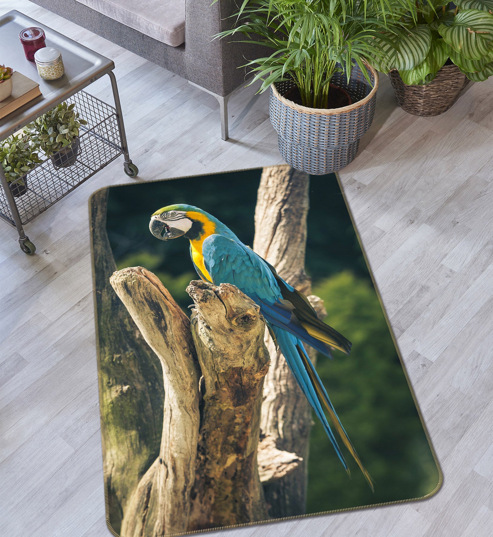 3D Parrot Tree 164 Animal Non Slip Rug Mat