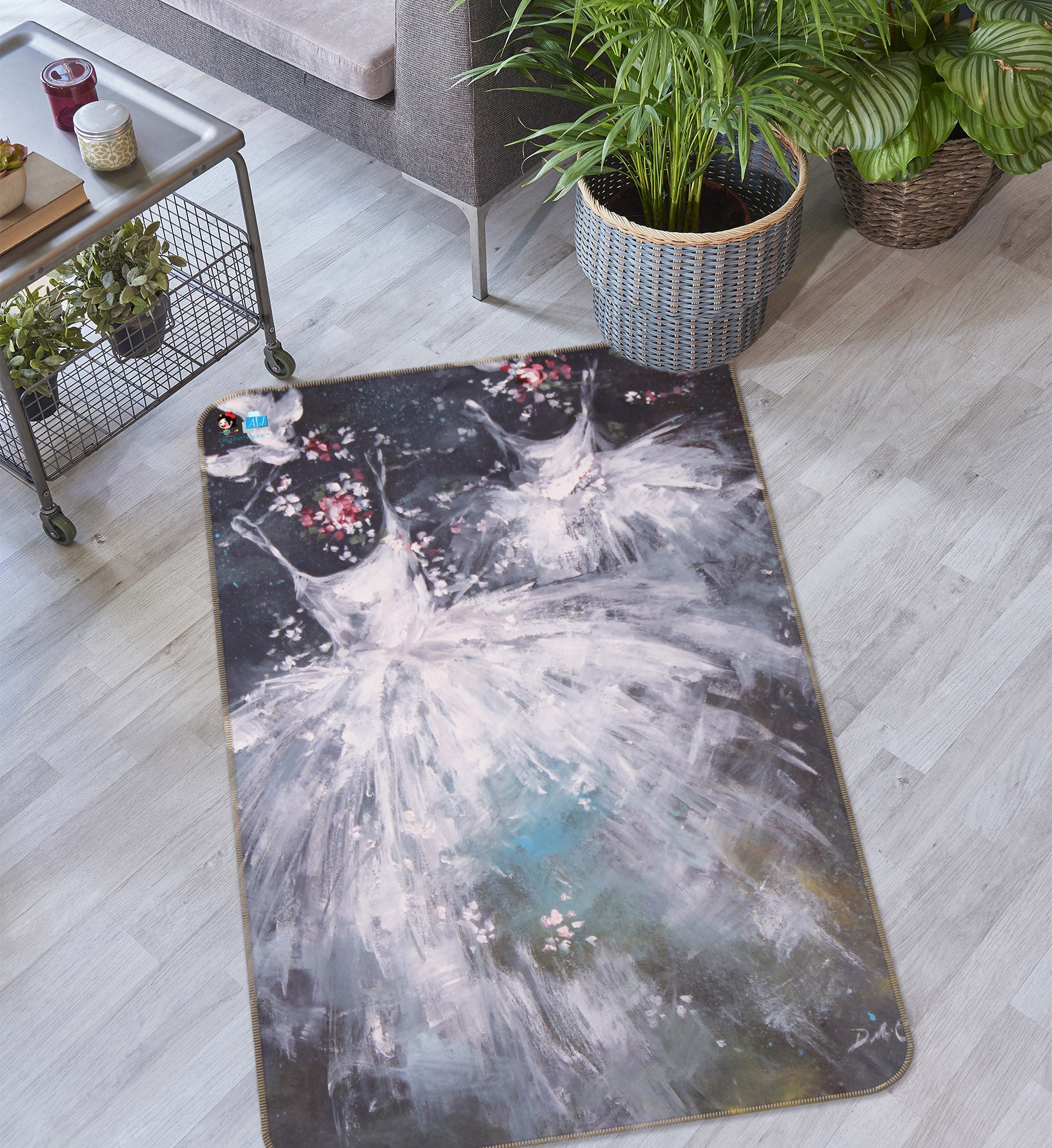 3D Moonlight Skirt 0182 Debi Coules Rug Non Slip Rug Mat