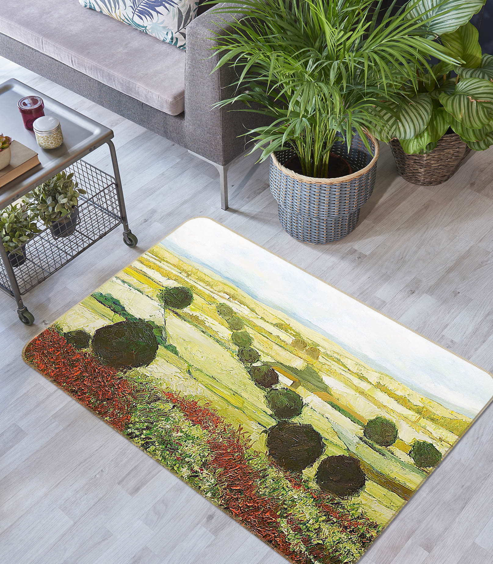 3D Wildflower Valley 1007 Allan P. Friedlander Rug Non Slip Rug Mat