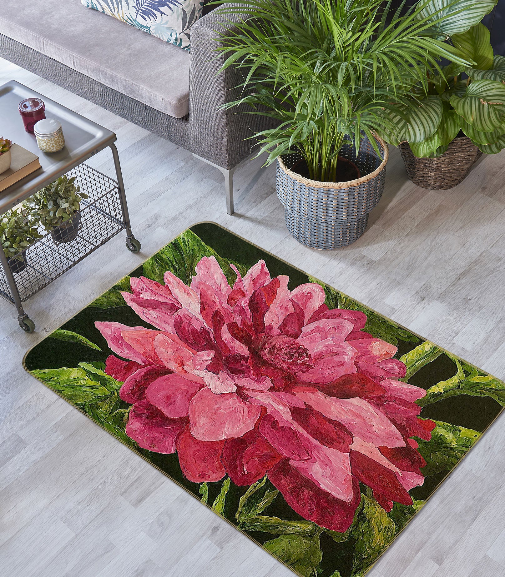 3D Flowers Bloom 1036 Allan P. Friedlander Rug Non Slip Rug Mat