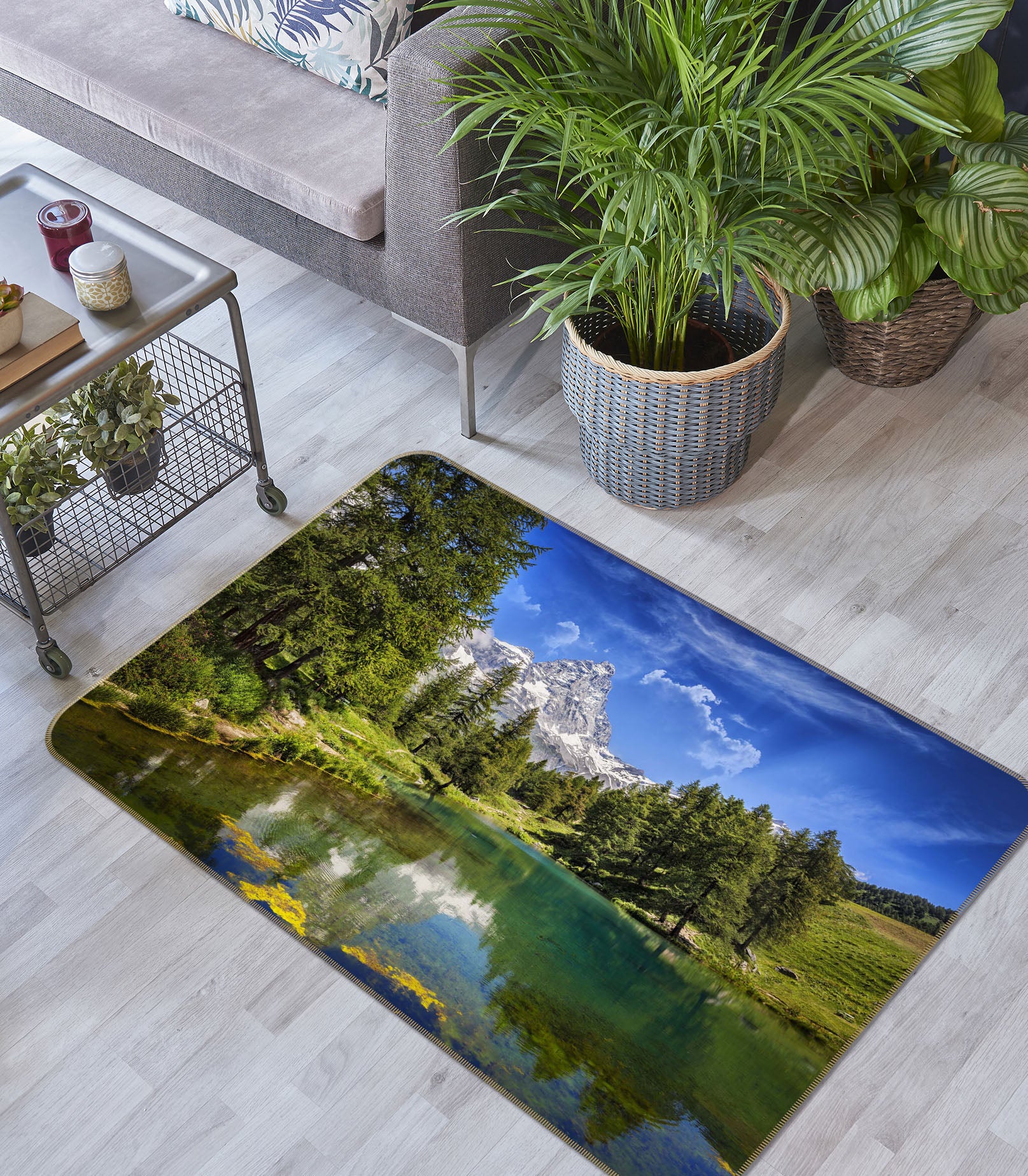 3D Forest Lake 1064 Marco Carmassi Rug Non Slip Rug Mat