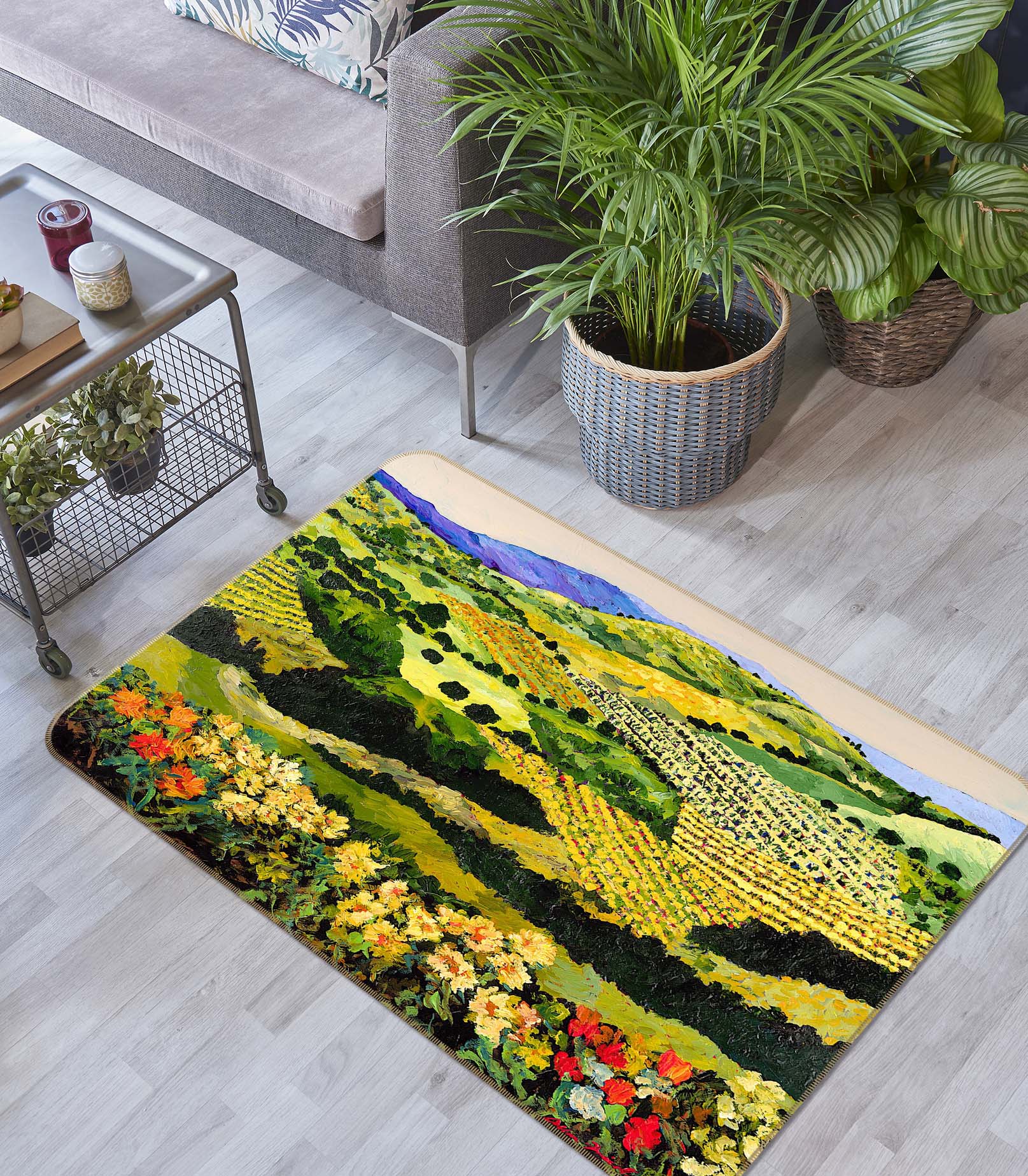 3D Summer Garden 1006 Allan P. Friedlander Rug Non Slip Rug Mat