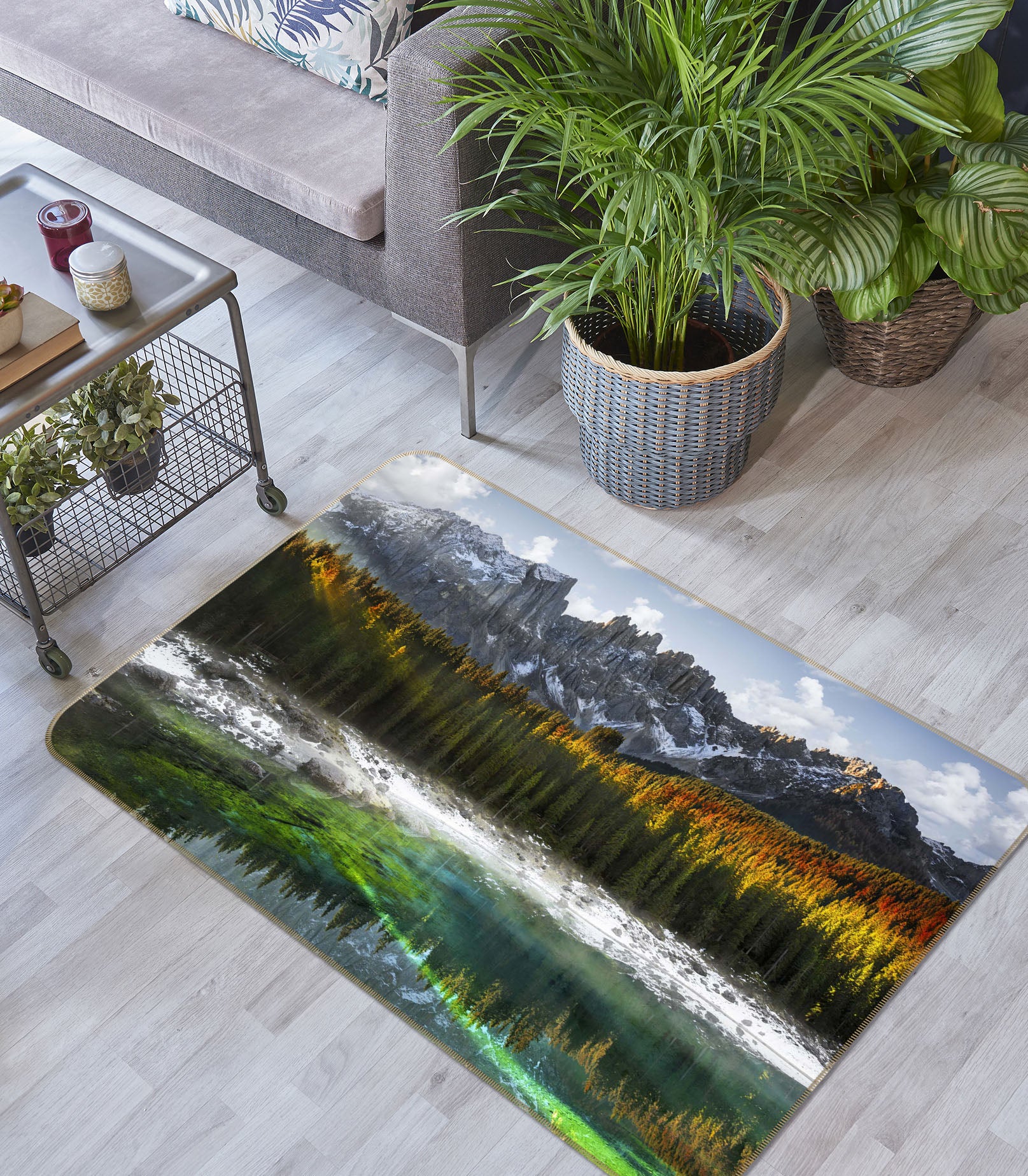 3D Forest Lake 1067 Marco Carmassi Rug Non Slip Rug Mat