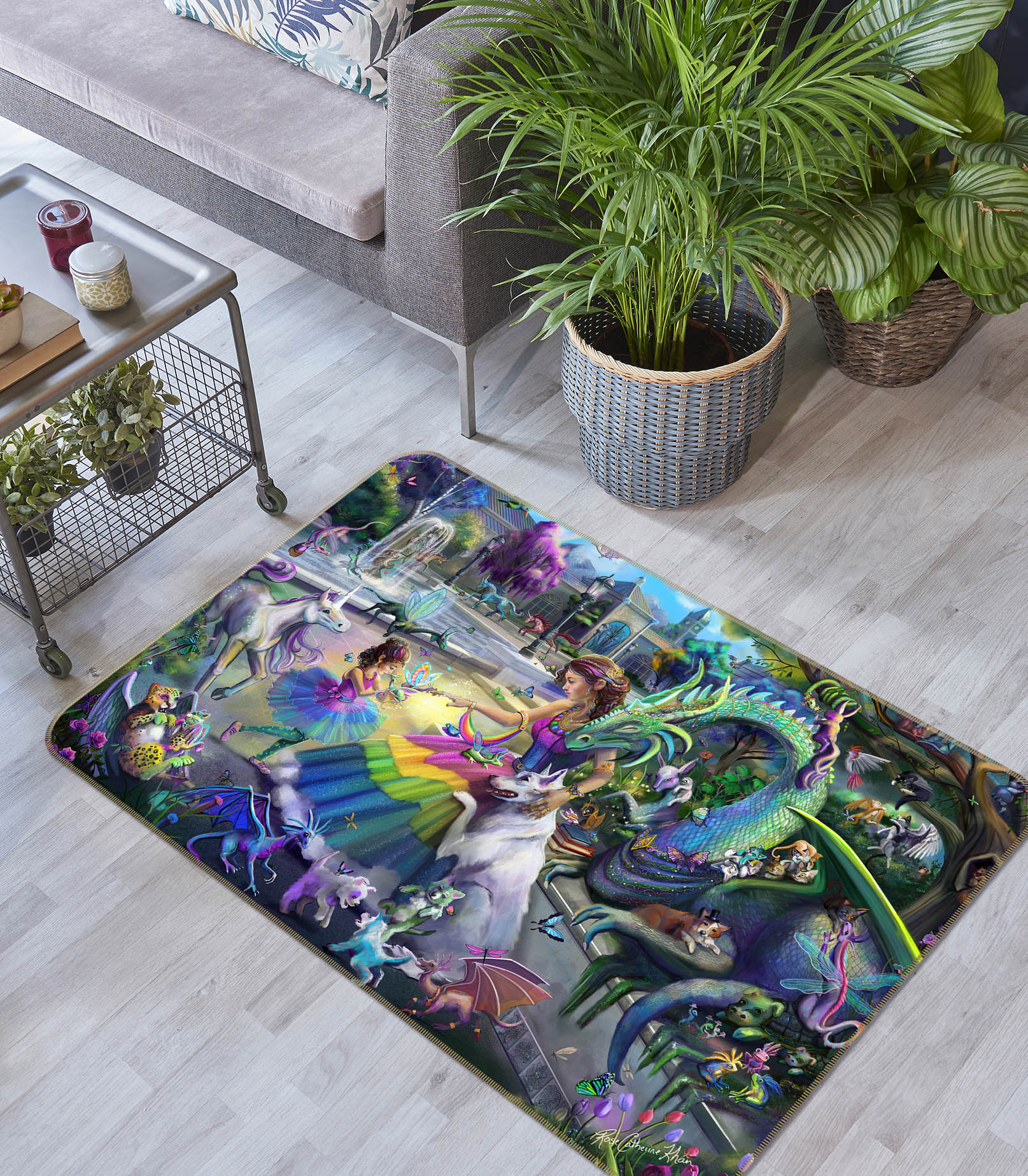 3D Beautiful Garden 3008 Rose Catherine Khan Rug Non Slip Rug Mat