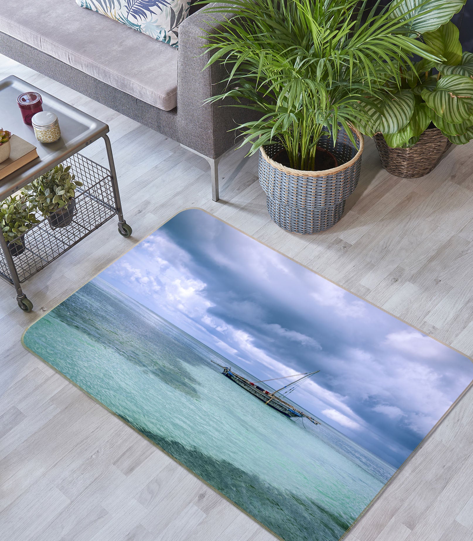 3D Sea Boat 1102 Marco Carmassi Rug Non Slip Rug Mat