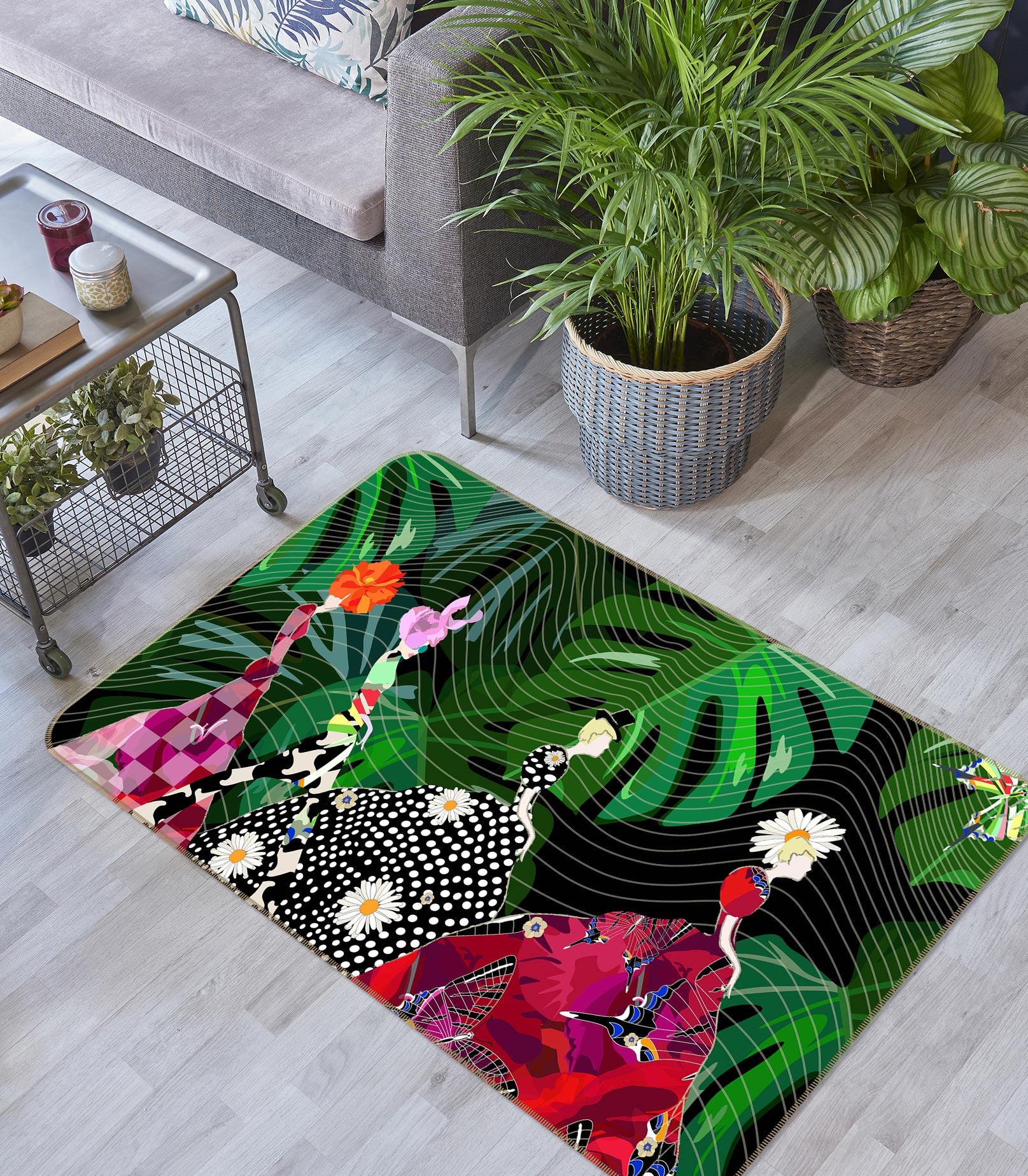 3D Leaf Dress 1031 Non Slip Rug Mat