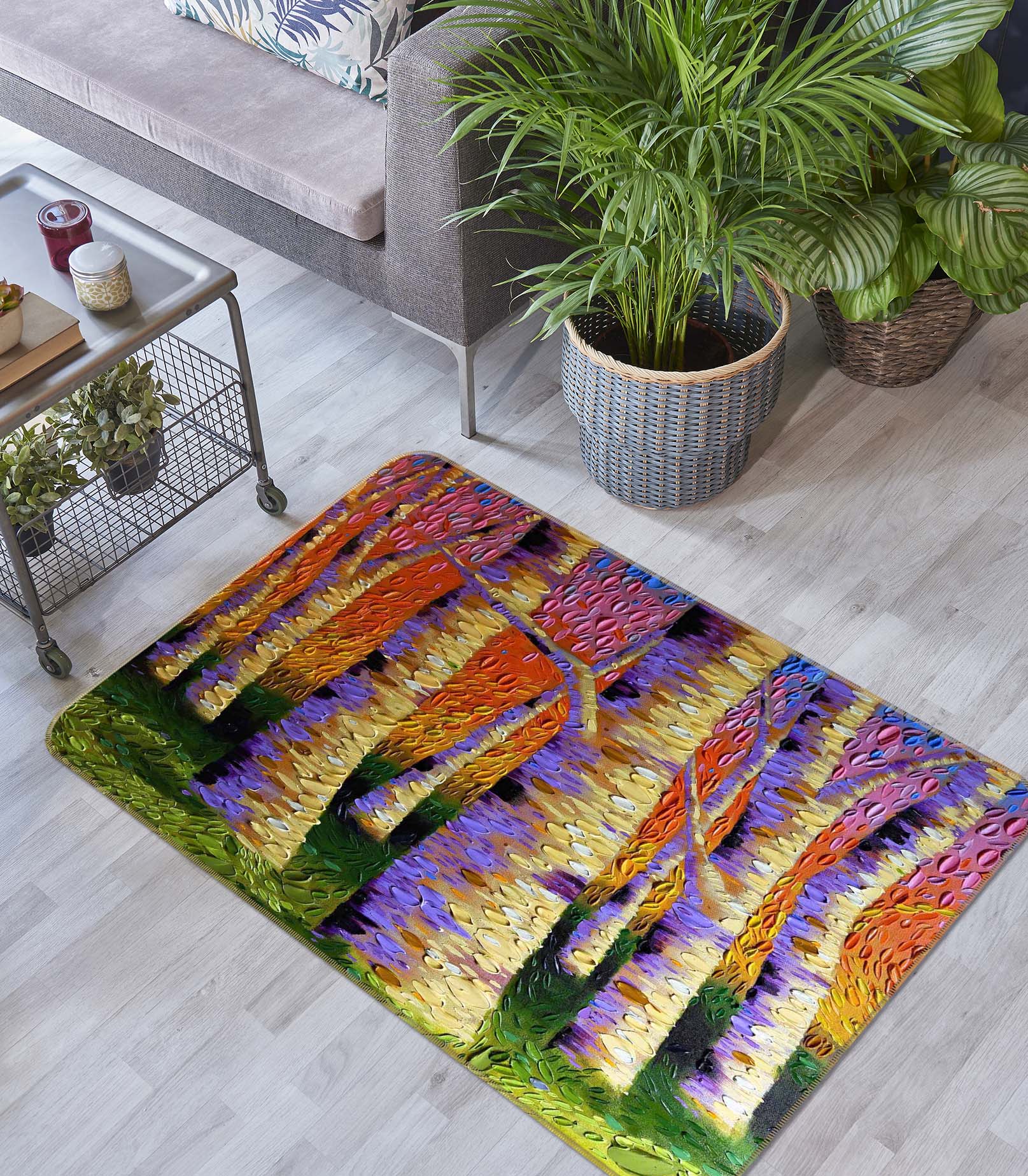 3D Rainbow Connection 1013 Dena Tollefson Rug Non Slip Rug Mat