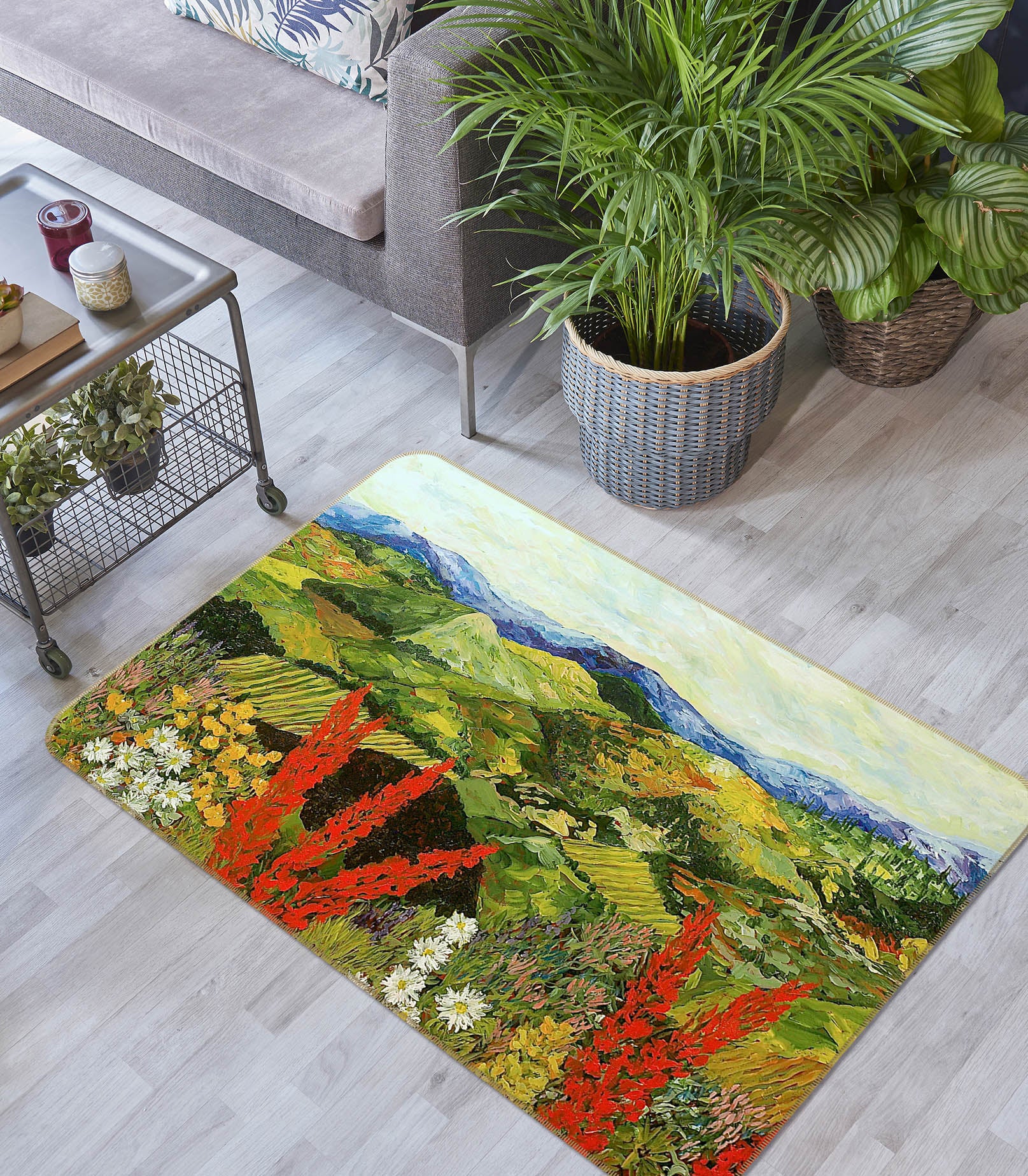 3D Manshan Flowers 1002 Allan P. Friedlander Rug Non Slip Rug Mat