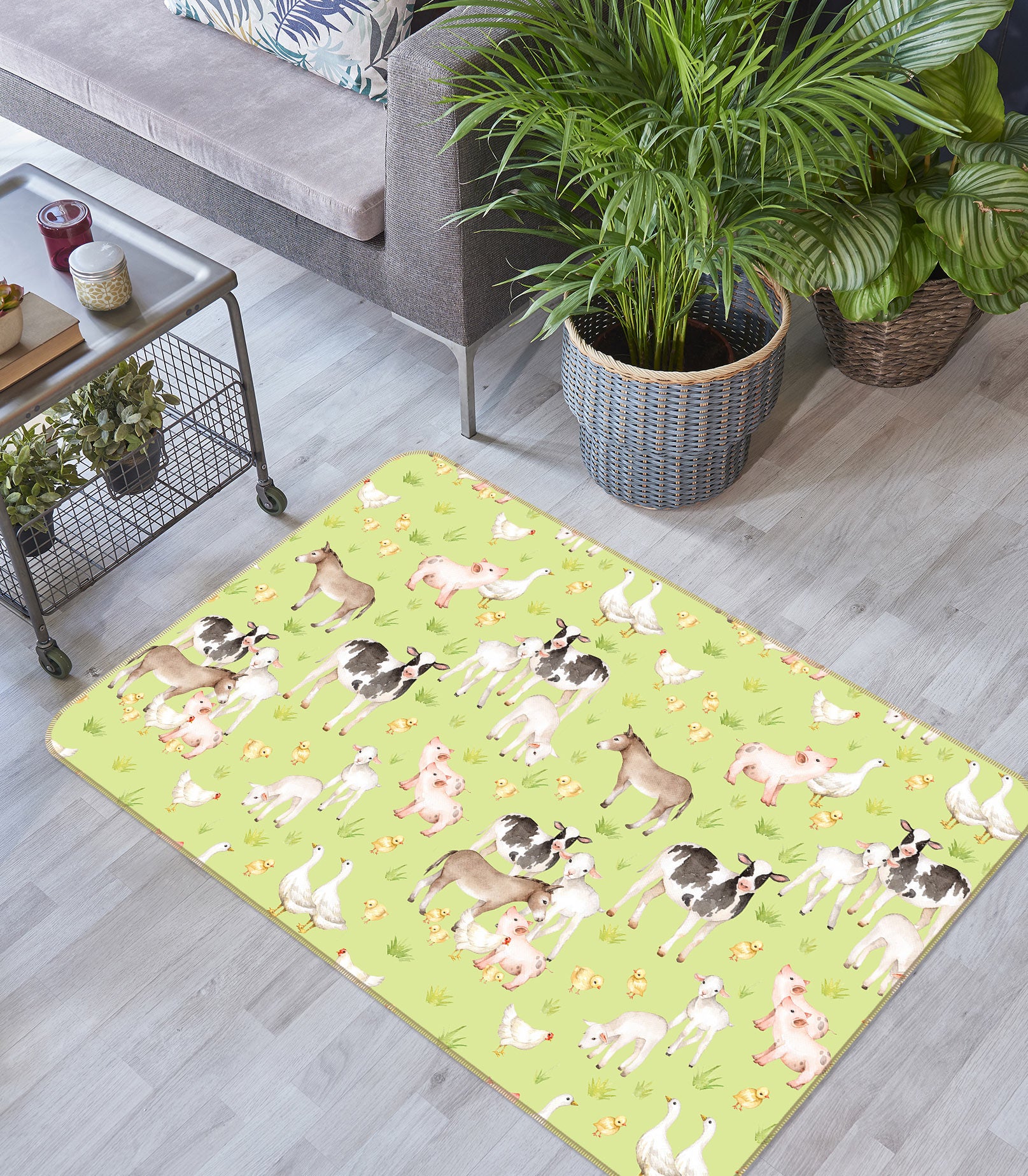 3D Cow Sheep 033 Uta Naumann Rug Non Slip Rug Mat