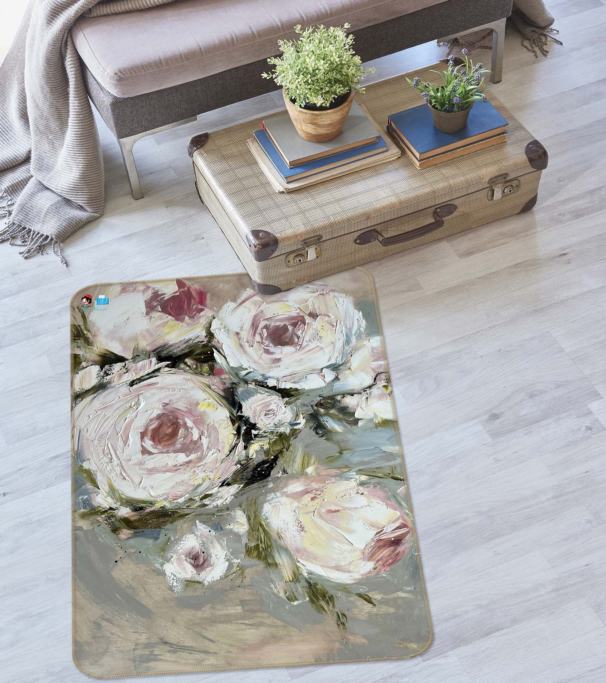 3D Beautiful Rose 1171 Skromova Marina Rug Non Slip Rug Mat