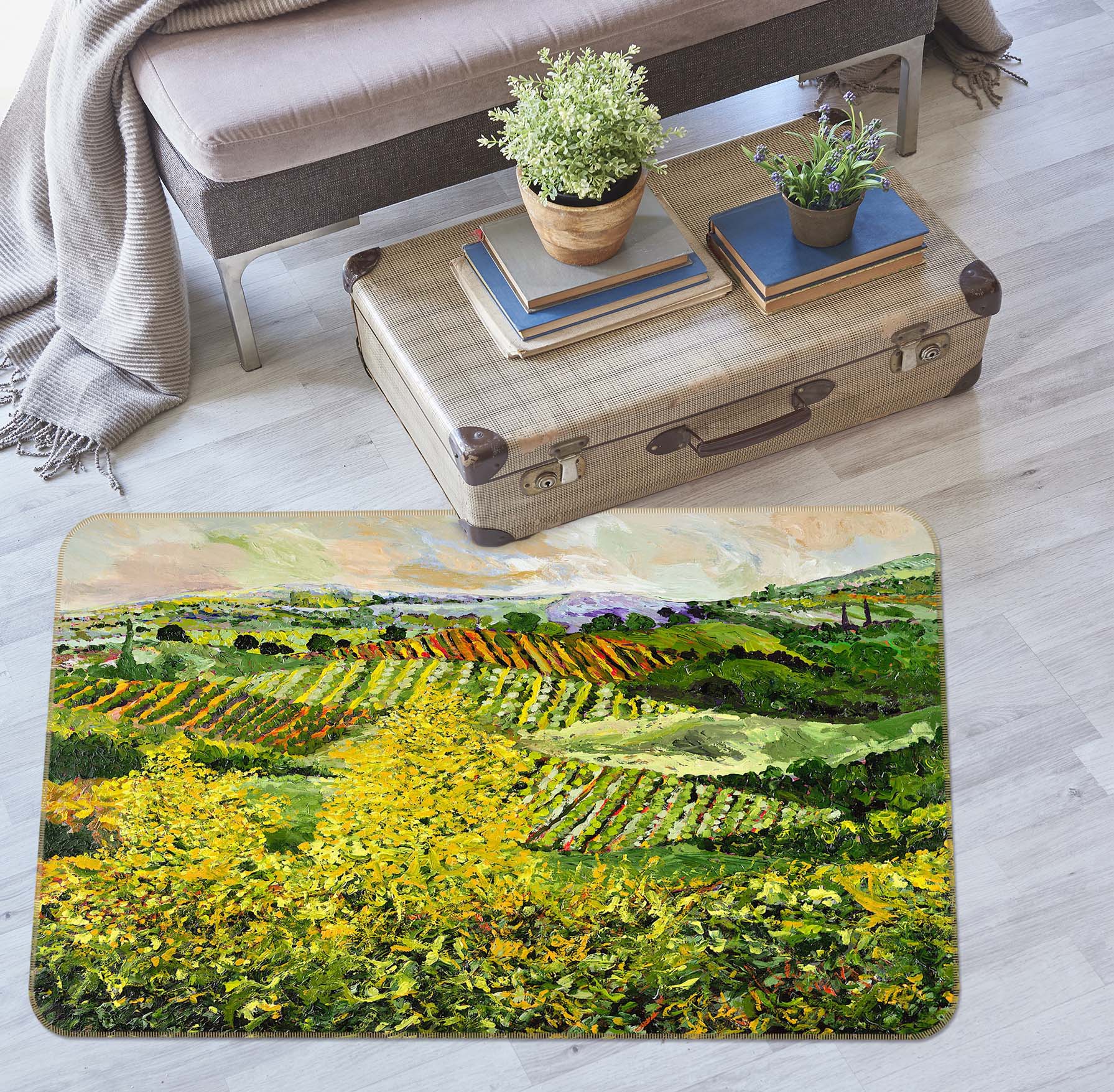 3D Yellow Trees 1004 Allan P. Friedlander Rug Non Slip Rug Mat