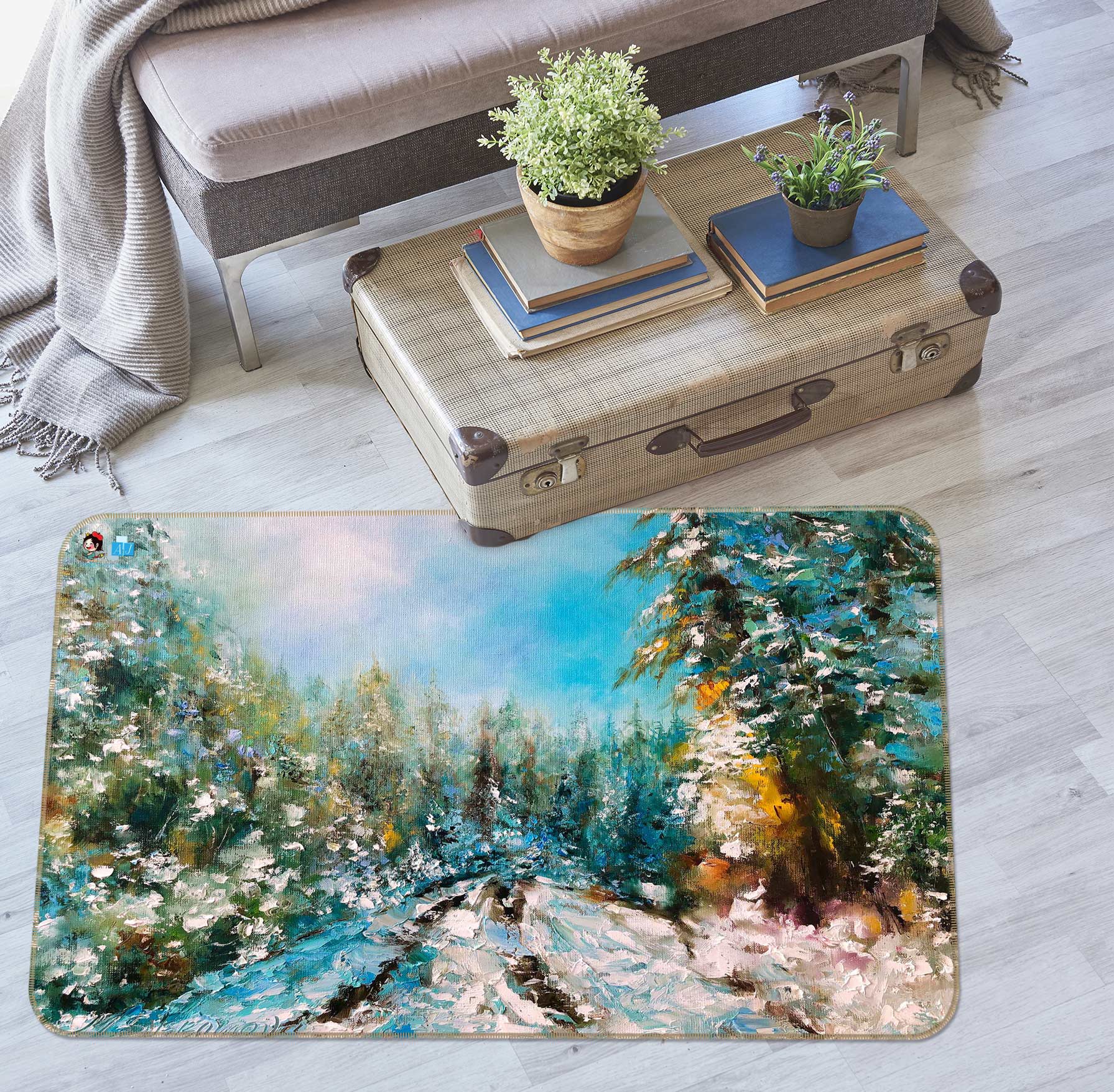 3D Painted Forest 1108 Skromova Marina Rug Non Slip Rug Mat